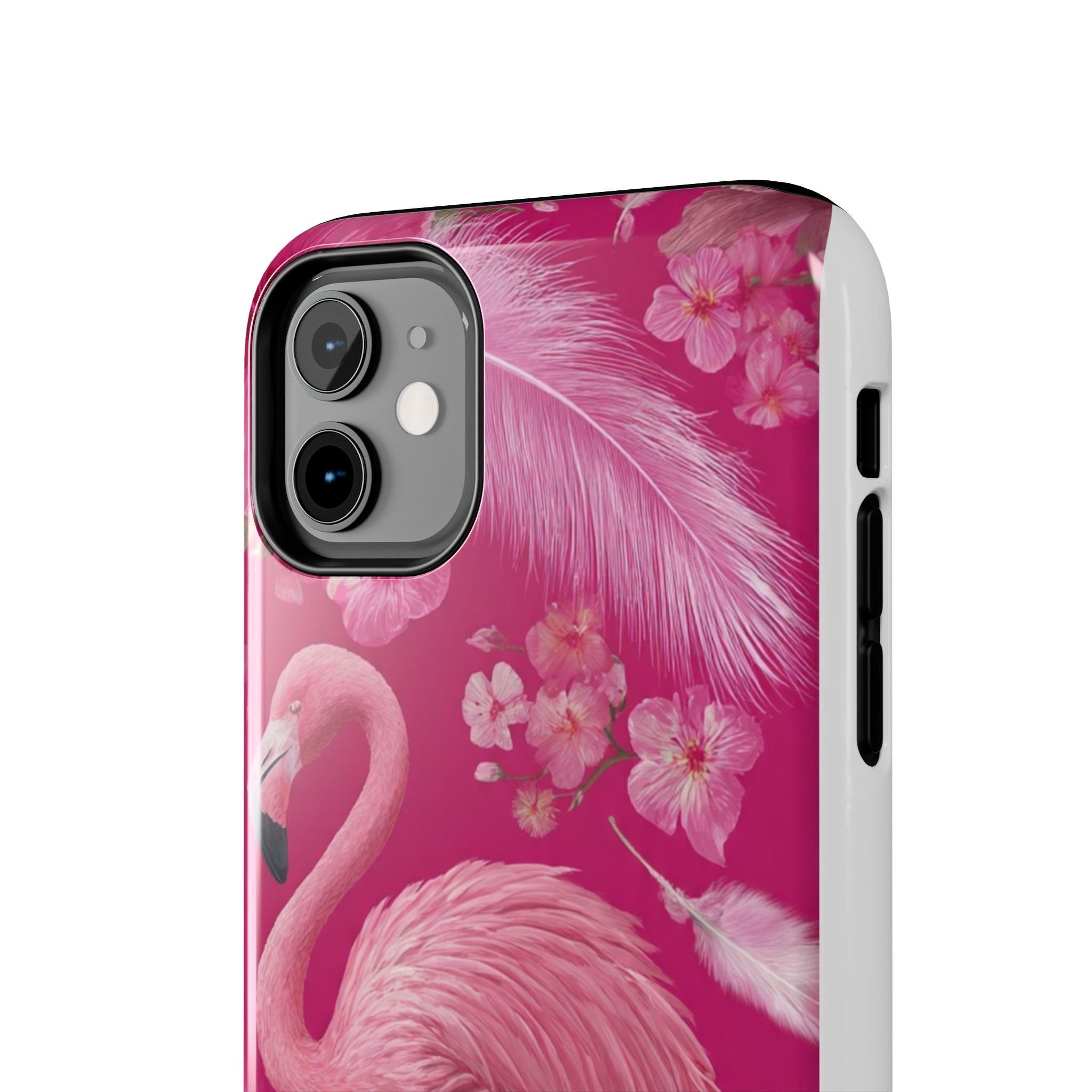 Flamingo Floral Tough Phone Case — Pink Tropical Feather Design