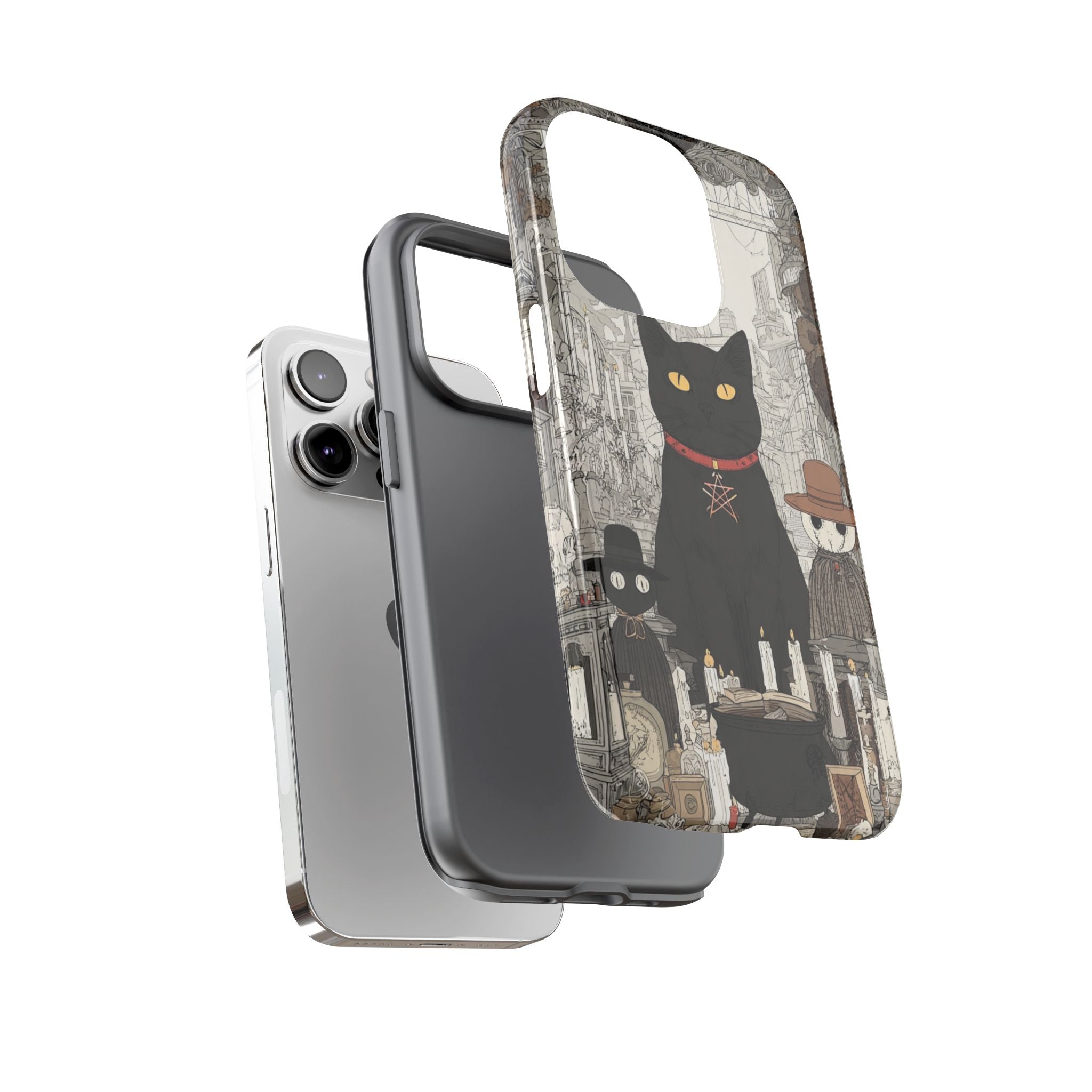 Witchy Black Cat Phone Case — Mystic Altar iPhone Cover