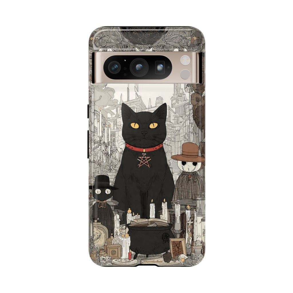 Witchy Black Cat Phone Case — Mystic Altar iPhone Cover