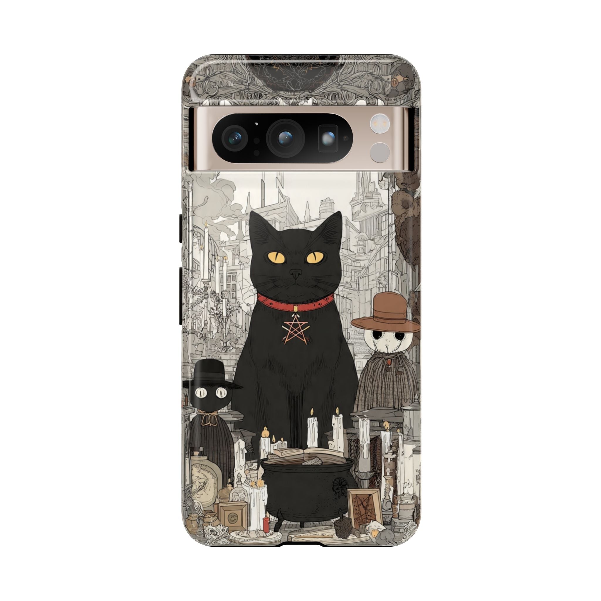 Witchy Black Cat Phone Case — Mystic Altar iPhone Cover
