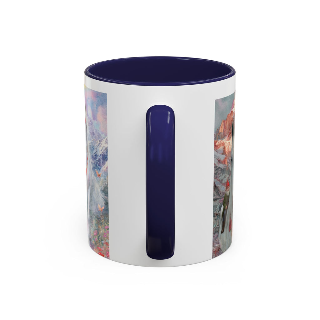 Unicorn Heart Rainbow Accent Coffee Mug — Magical White Unicorn with Heart Garland (11/15oz)