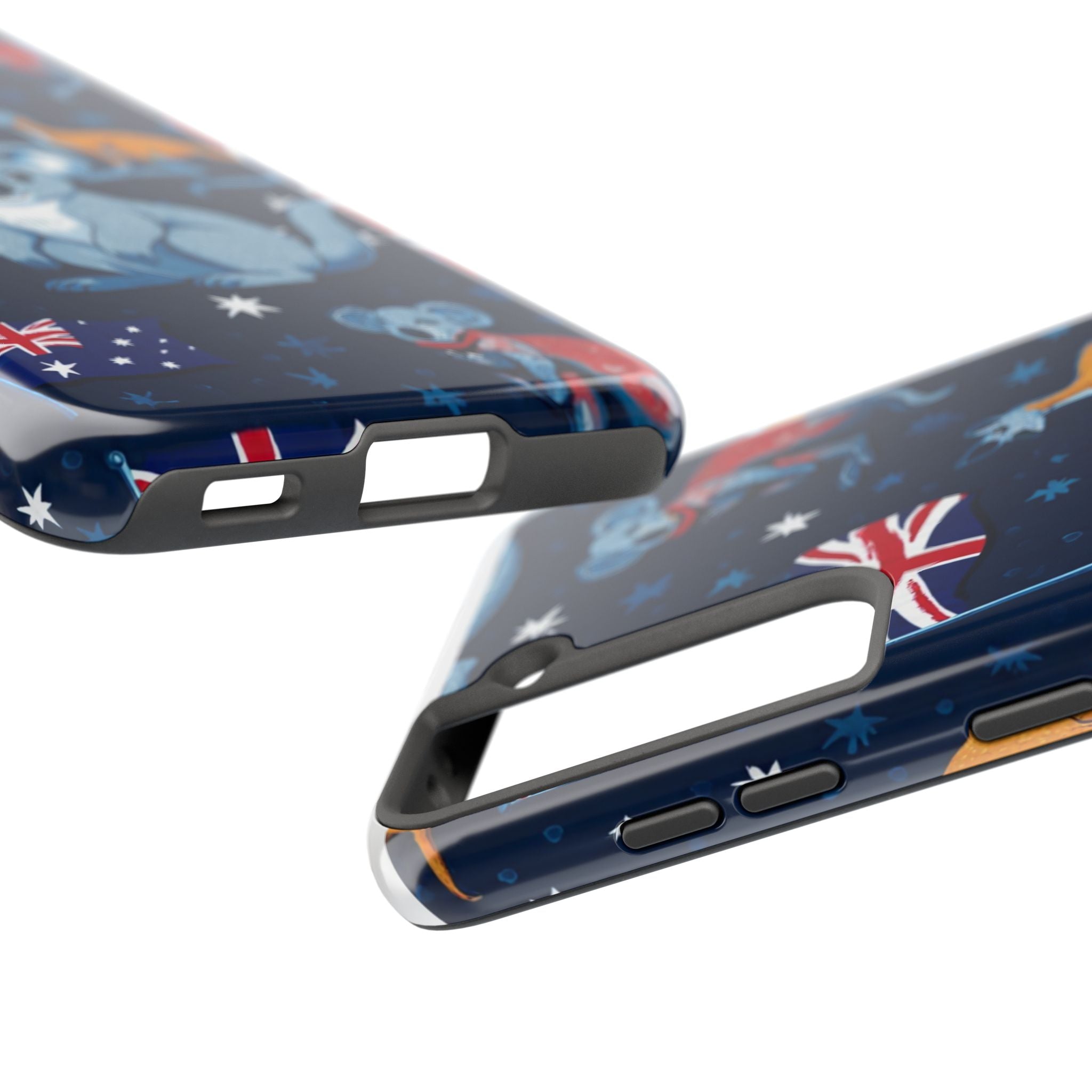 Australian Wildlife Tough Phone Case — Koala & Kangaroo Flag Design