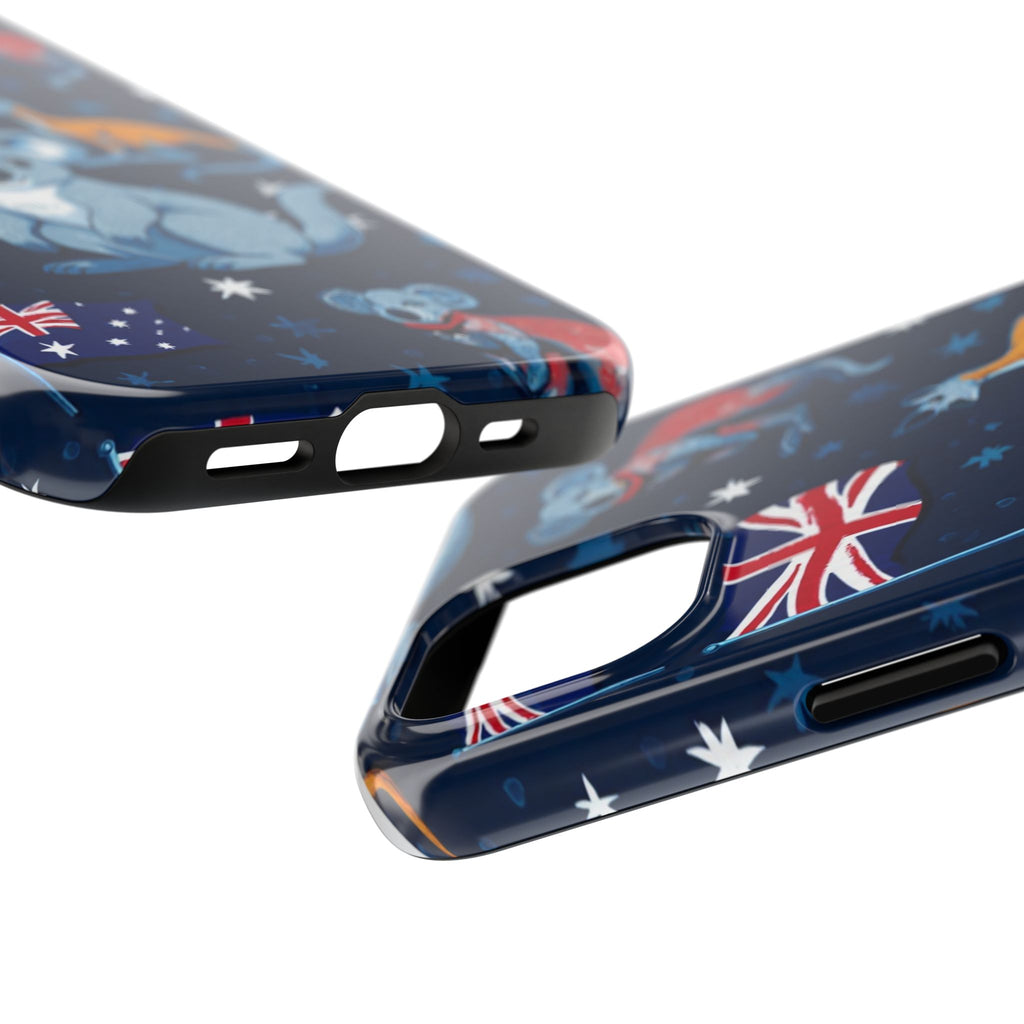 Australian Wildlife Tough Phone Case — Koala & Kangaroo Flag Design