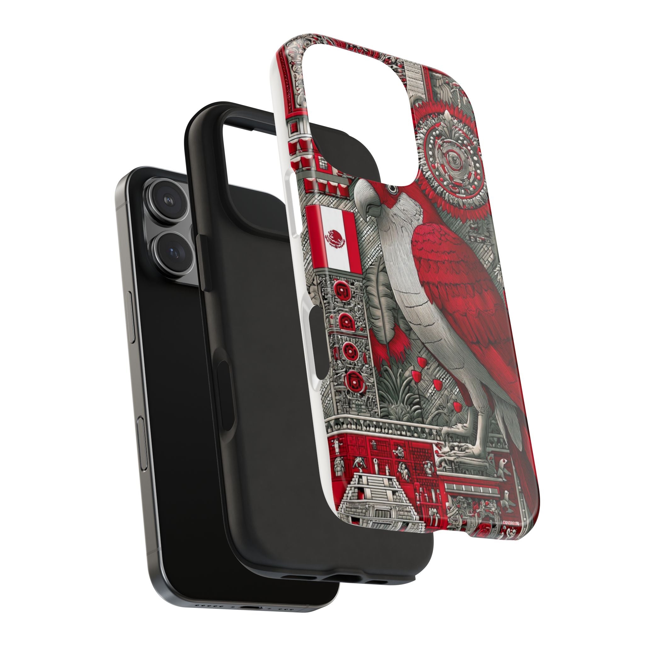Tough Phone Case — Red Parrot Graphic Impact-Resistant Phone Cover