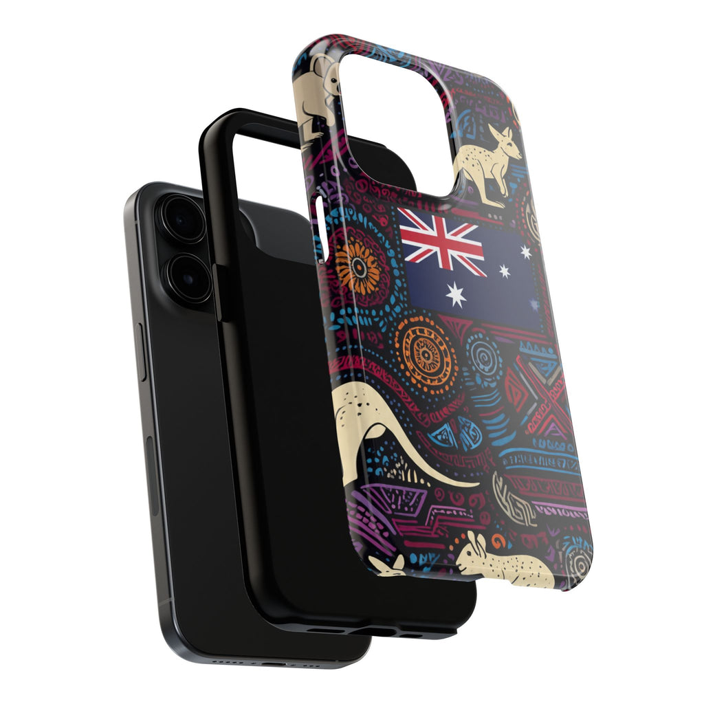 Australian Kangaroo Indigenous Pattern Phone Case — Tough Protective Cover