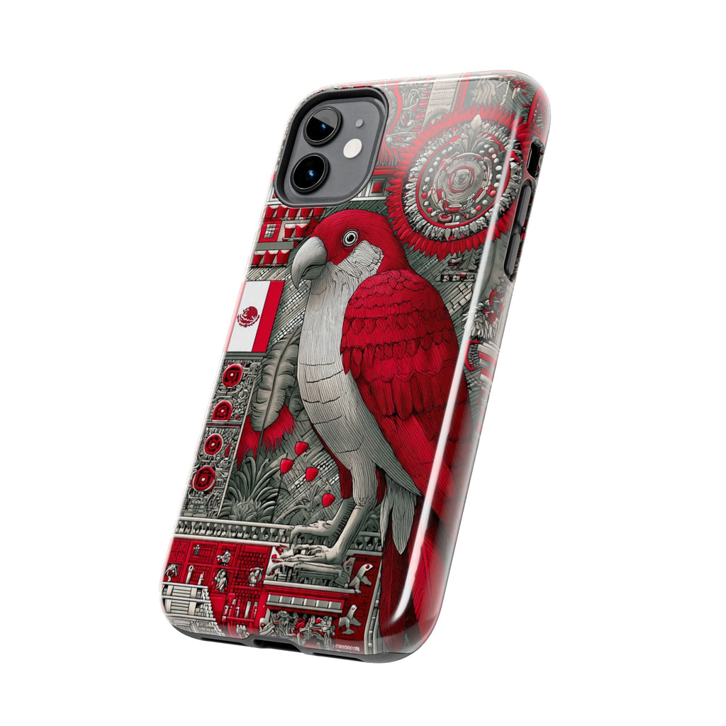 Tough Phone Case — Red Parrot Graphic Impact-Resistant Phone Cover