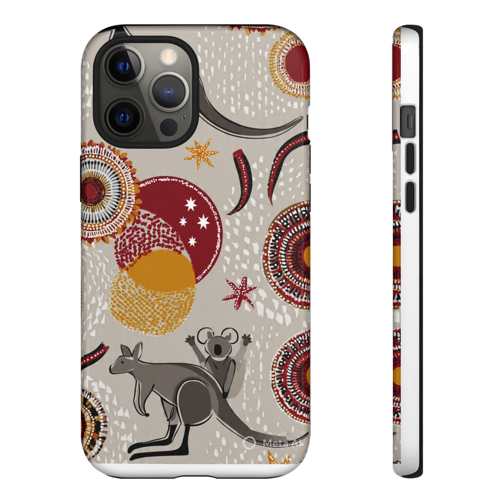 Kangaroo & Koala Aboriginal Dot Art Phone Case – Protective Tough Case