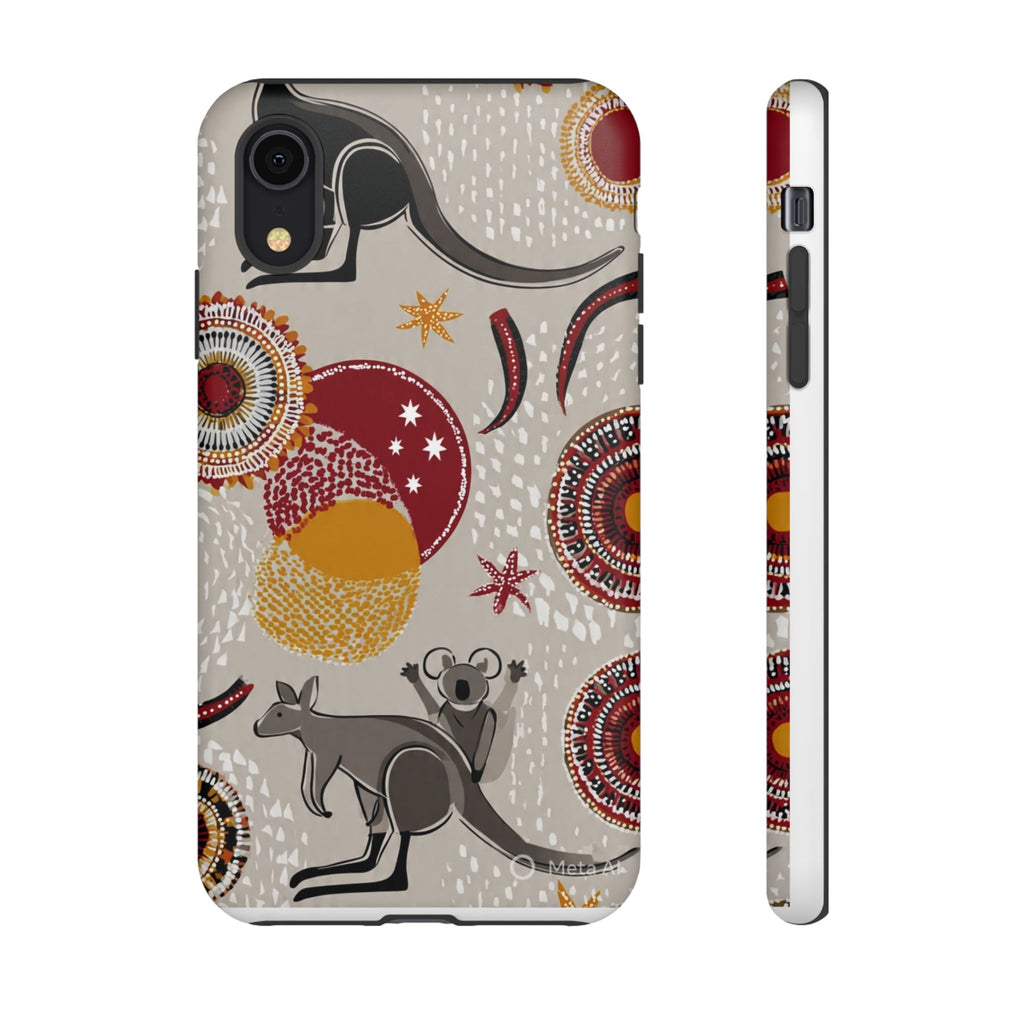 Kangaroo & Koala Aboriginal Dot Art Phone Case – Protective Tough Case
