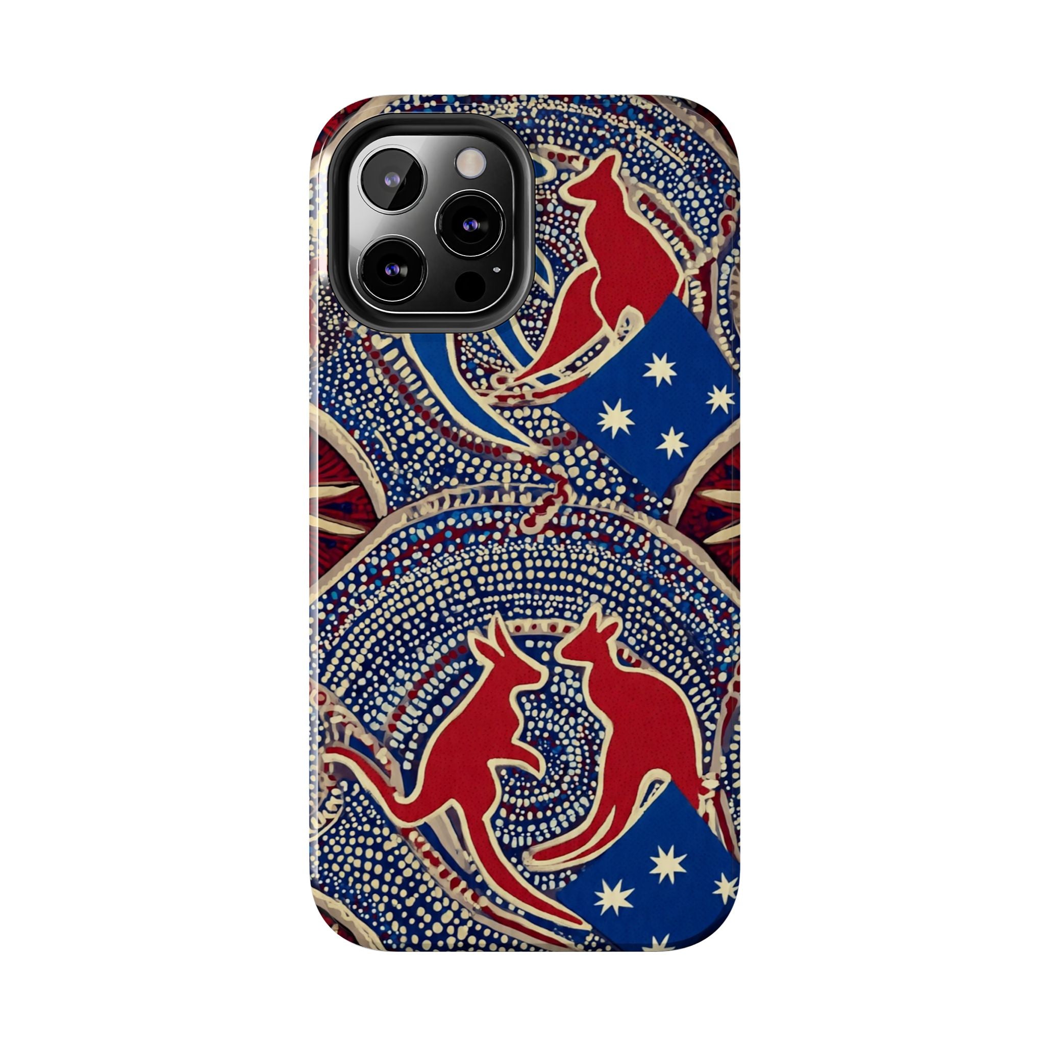 Australian Aboriginal Style Kangaroo Tough Phone Case — Patriotic Dot Art Phone Cover