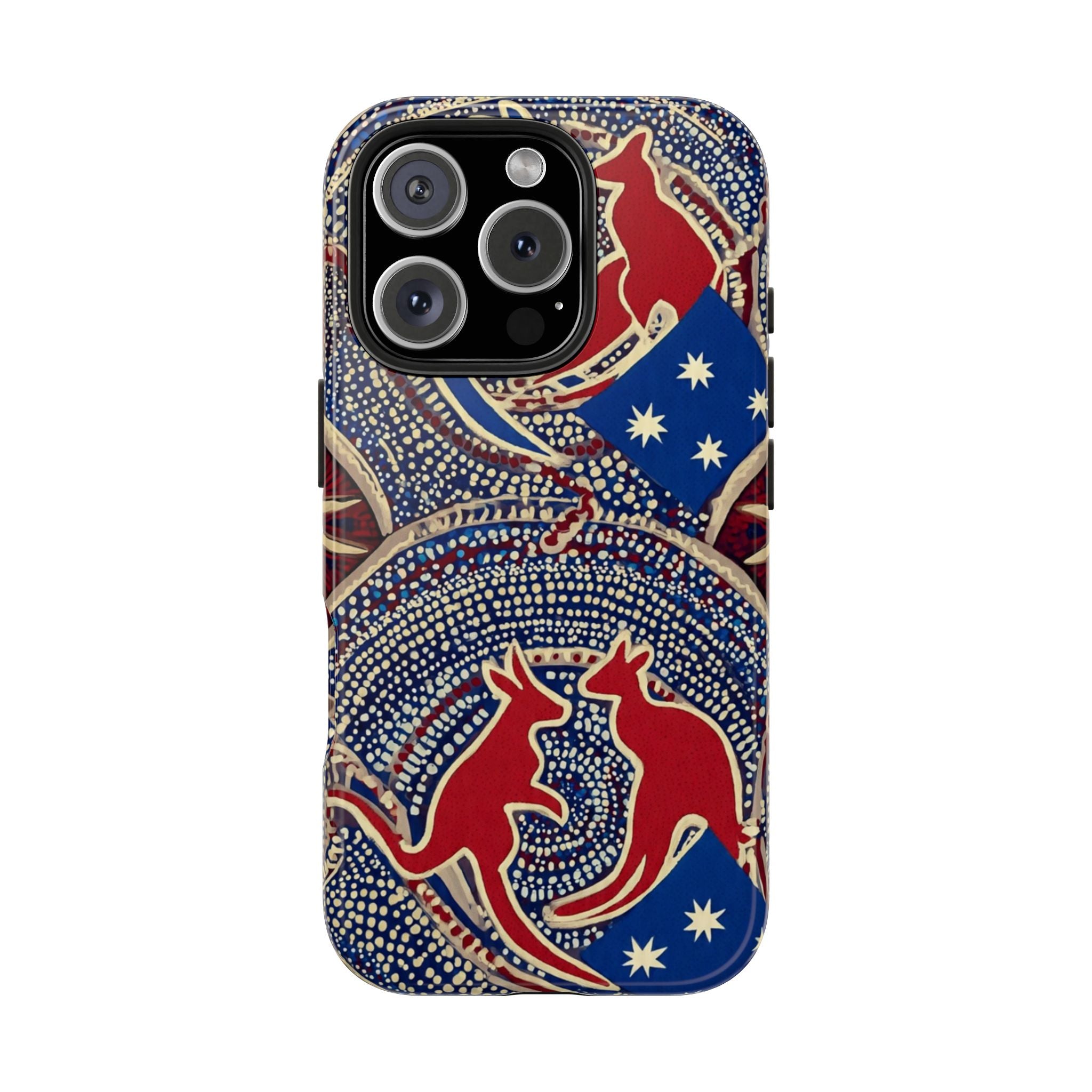 Australian Aboriginal Style Kangaroo Tough Phone Case — Patriotic Dot Art Phone Cover