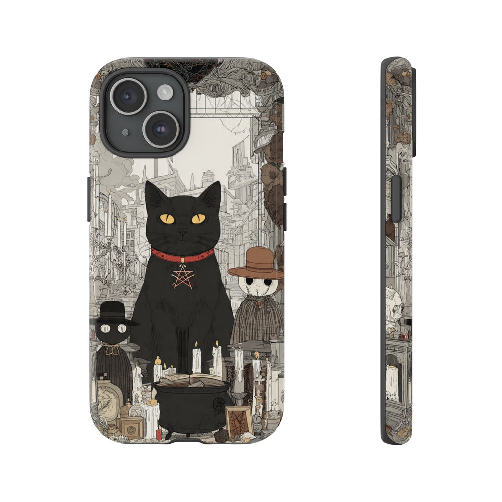 Witchy Black Cat Phone Case — Mystic Altar iPhone Cover