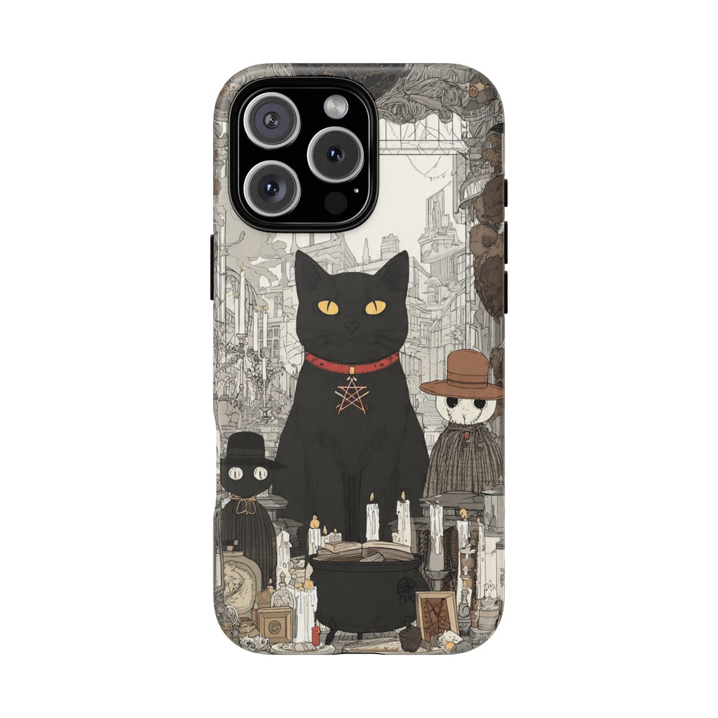 Witchy Black Cat Phone Case — Mystic Altar iPhone Cover