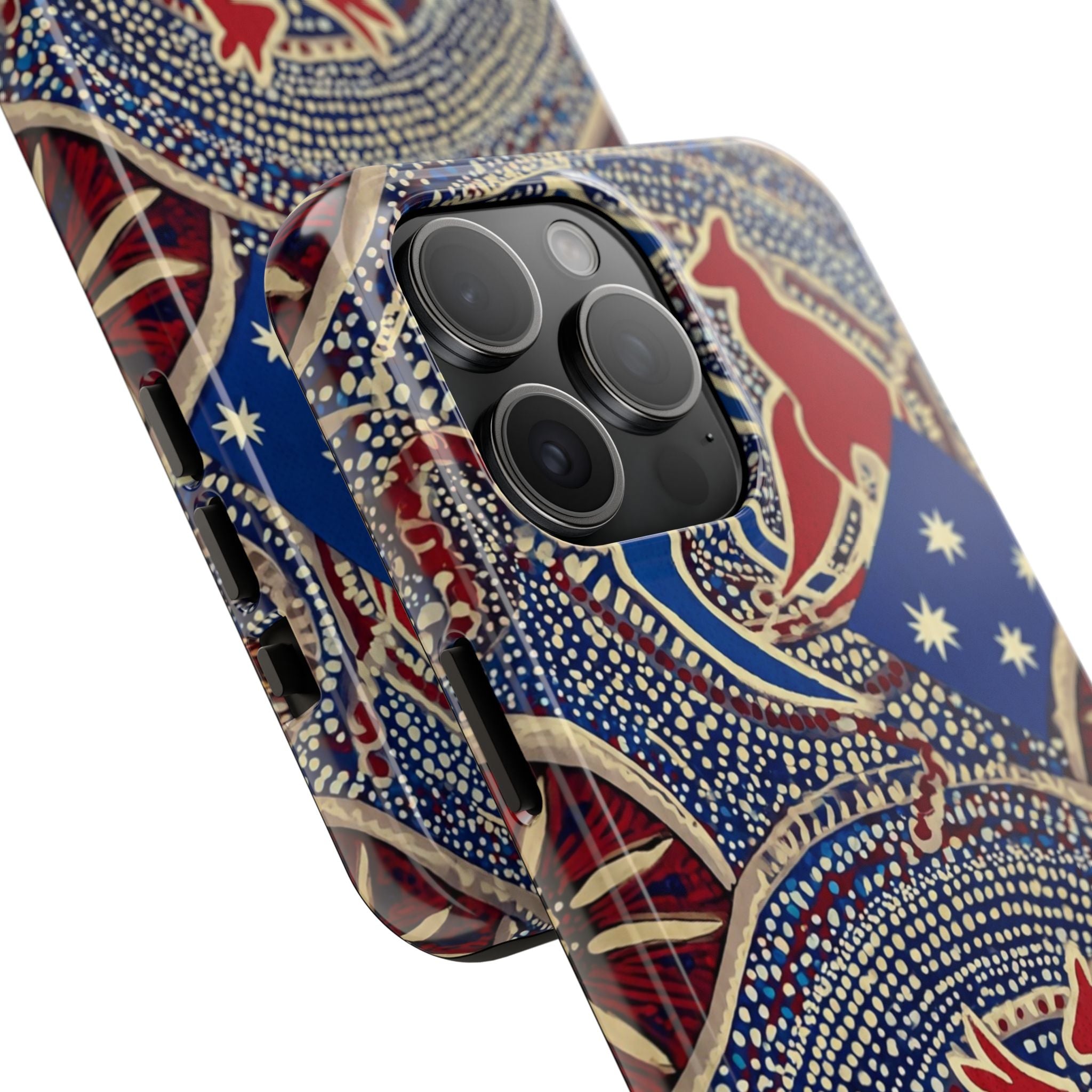 Australian Aboriginal Style Kangaroo Tough Phone Case — Patriotic Dot Art Phone Cover