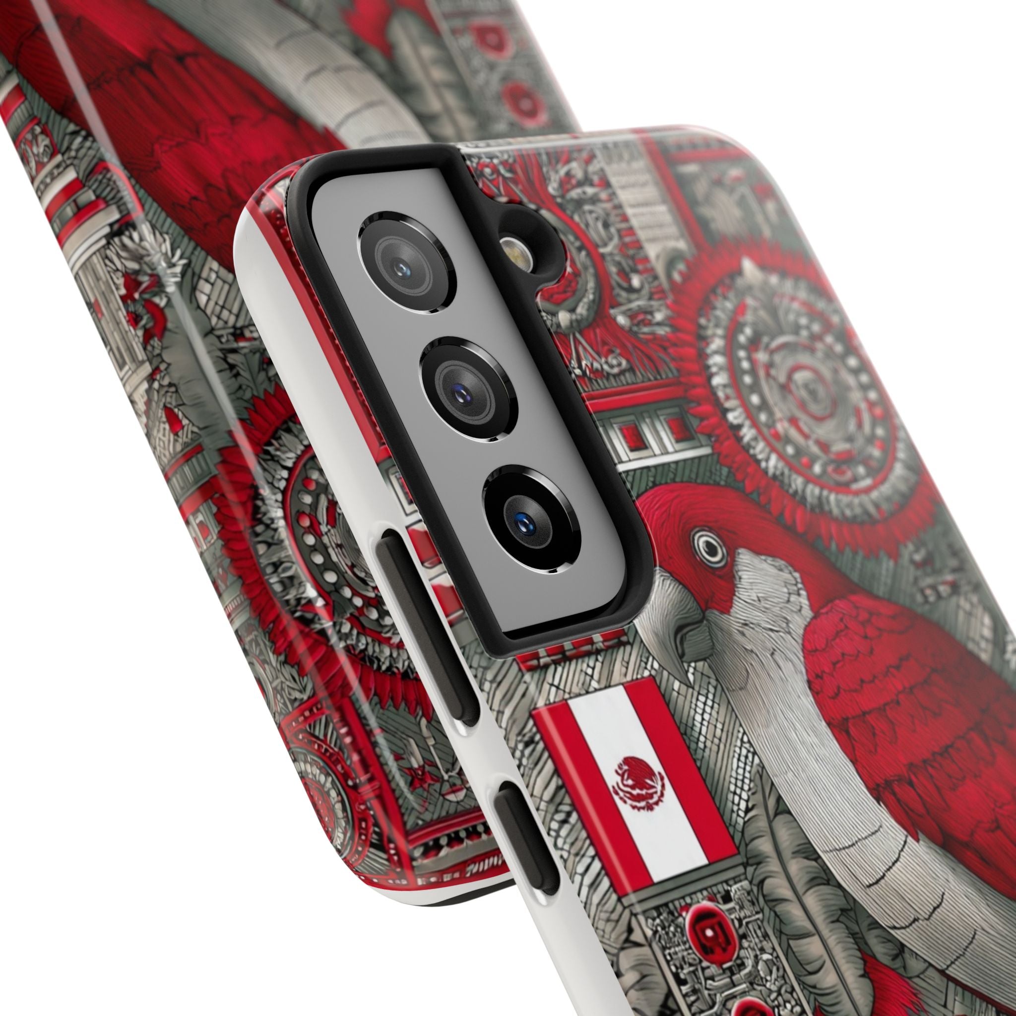 Tough Phone Case — Red Parrot Graphic Impact-Resistant Phone Cover
