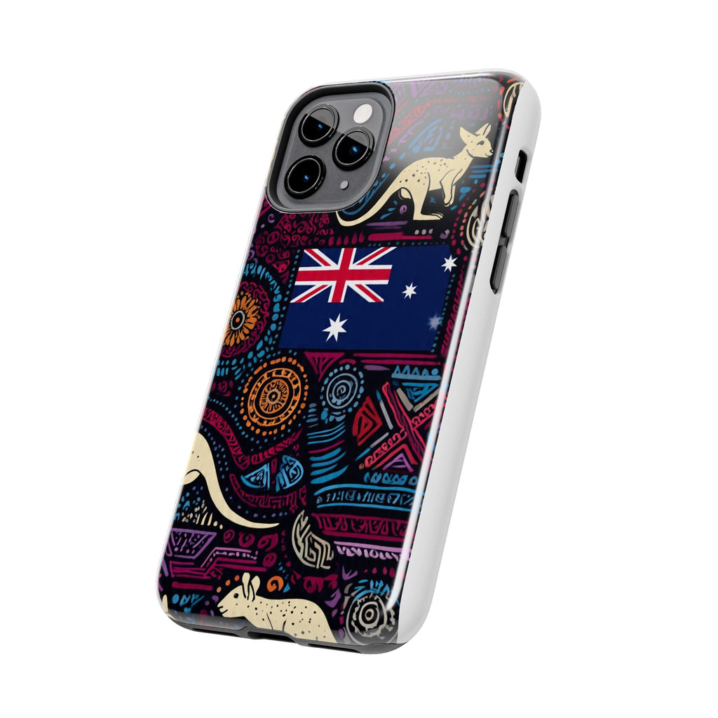 Australian Kangaroo Indigenous Pattern Phone Case — Tough Protective Cover