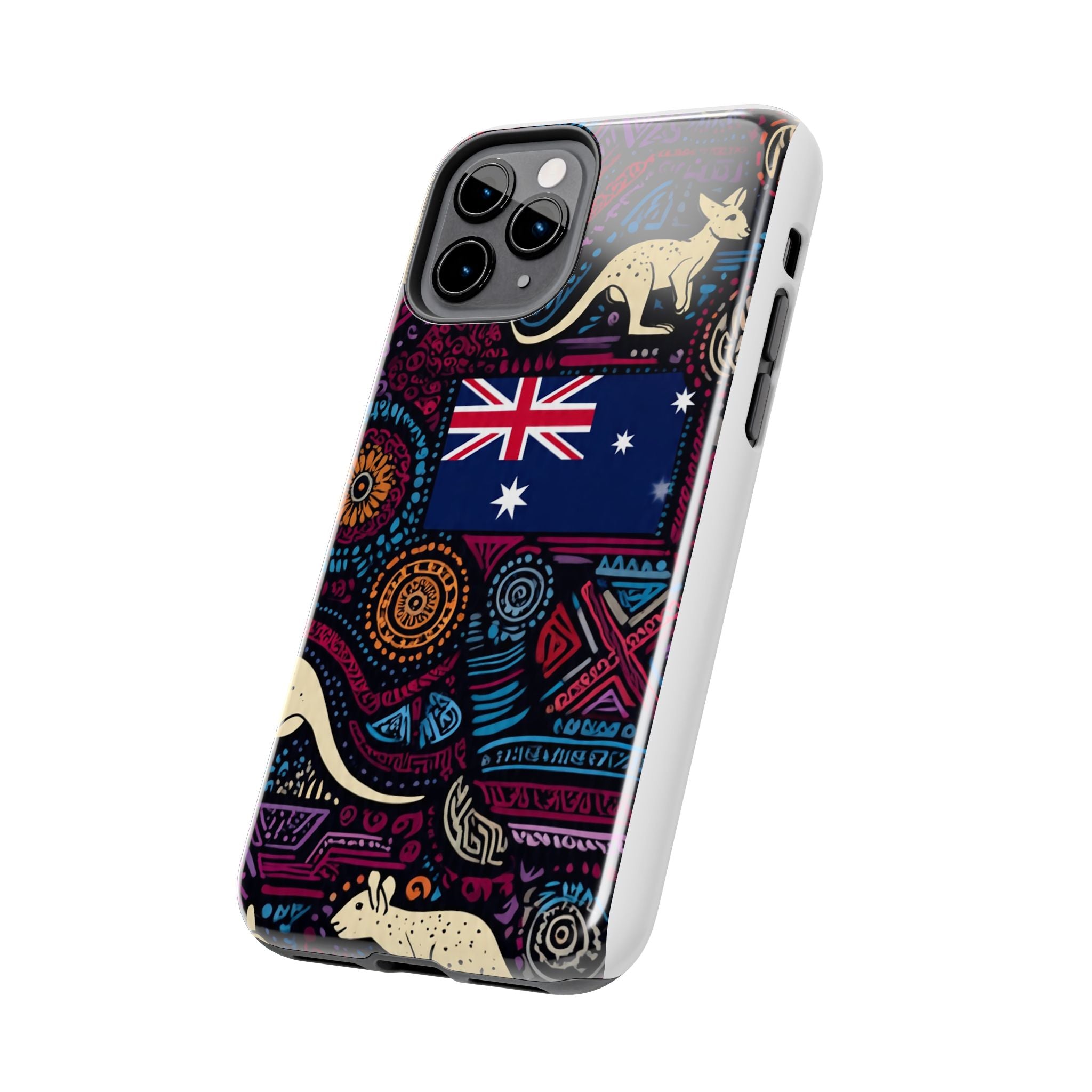 Australian Kangaroo Indigenous Pattern Phone Case — Tough Protective Cover