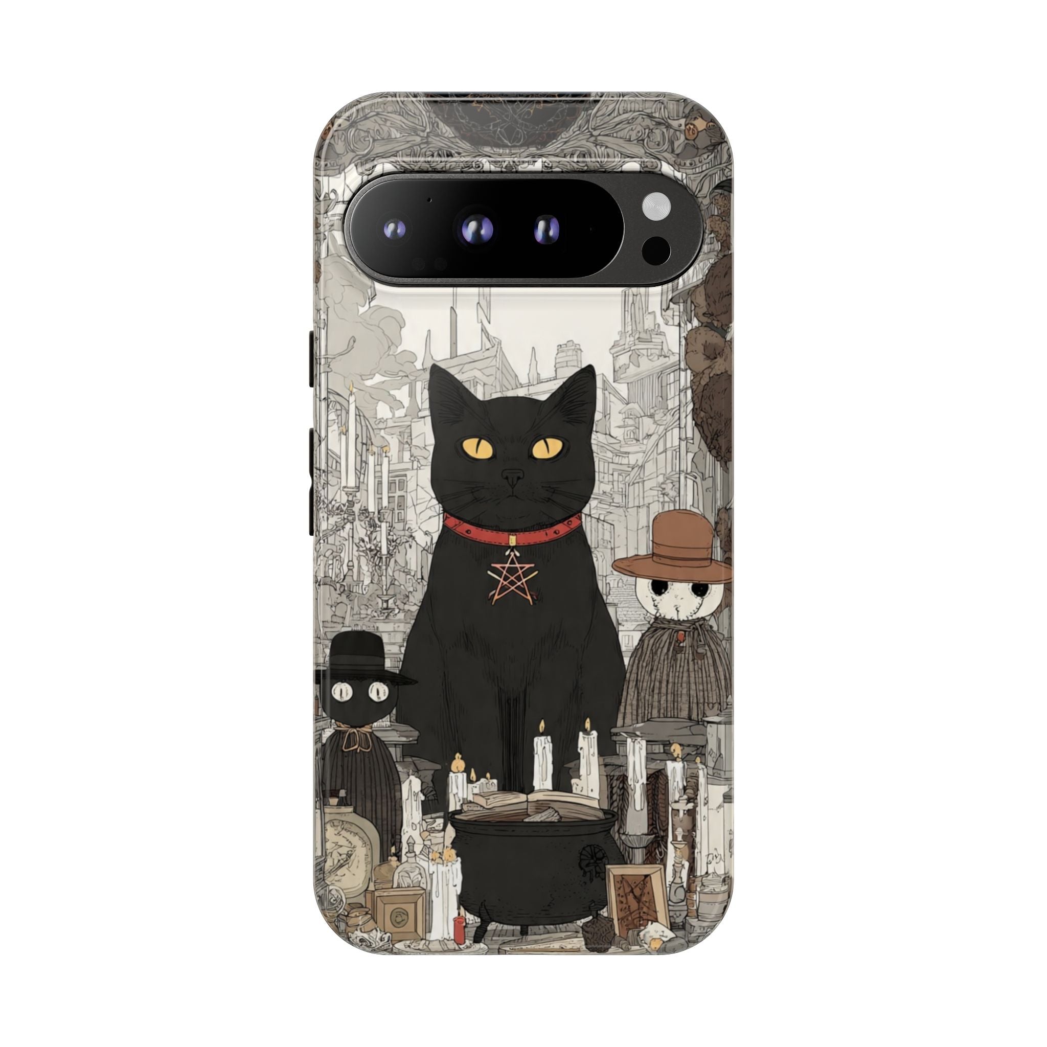 Witchy Black Cat Phone Case — Mystic Altar iPhone Cover