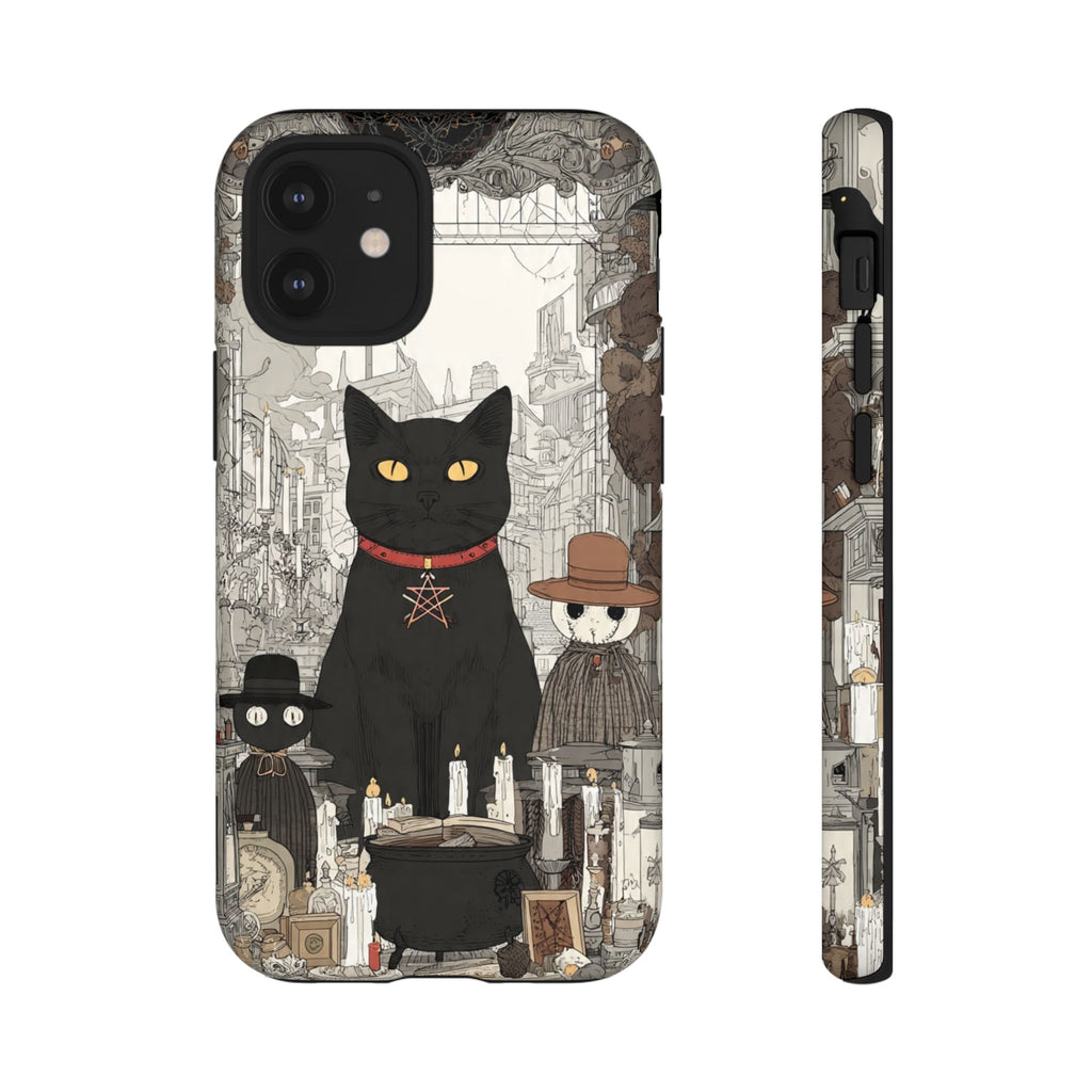 Witchy Black Cat Phone Case — Mystic Altar iPhone Cover