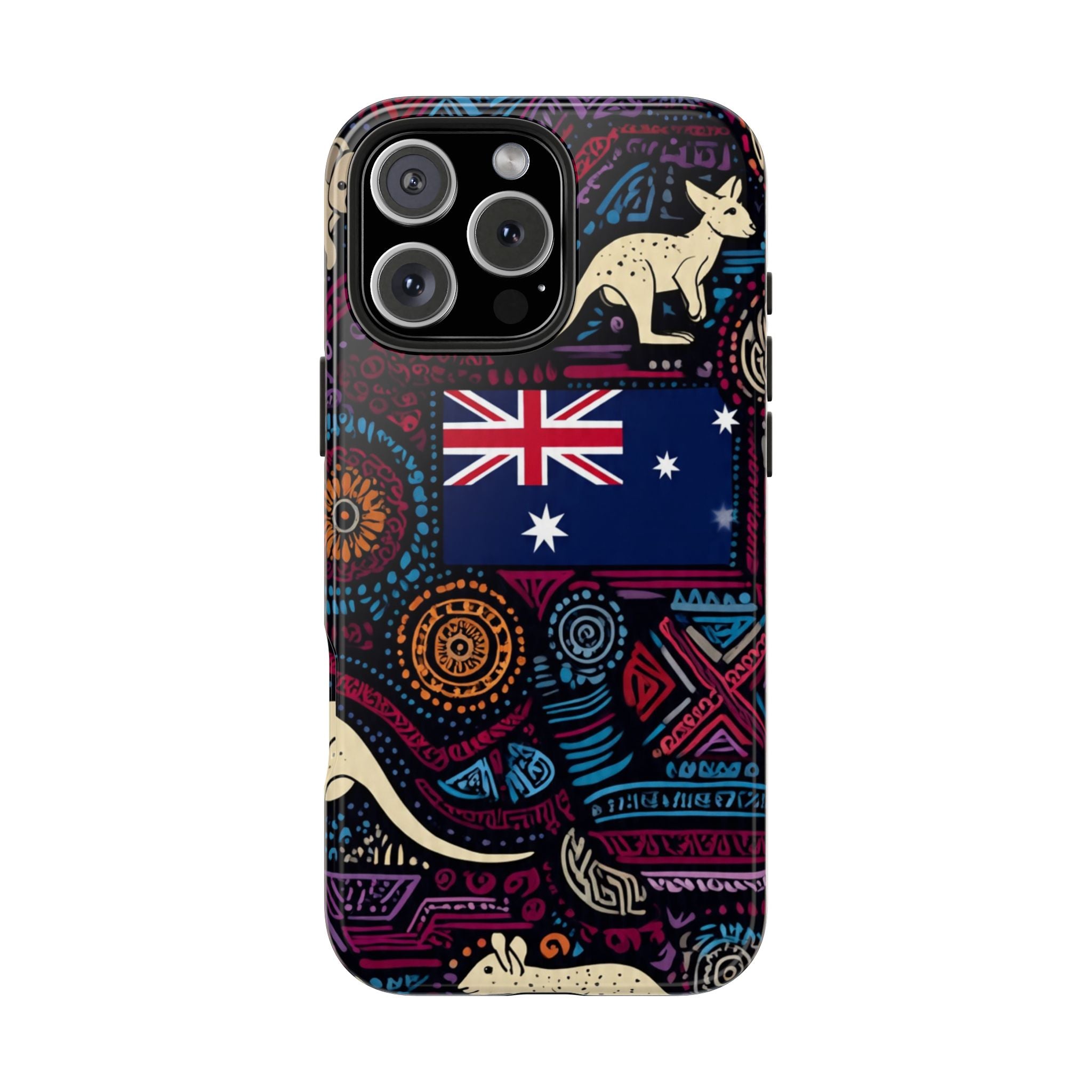 Australian Kangaroo Indigenous Pattern Phone Case — Tough Protective Cover