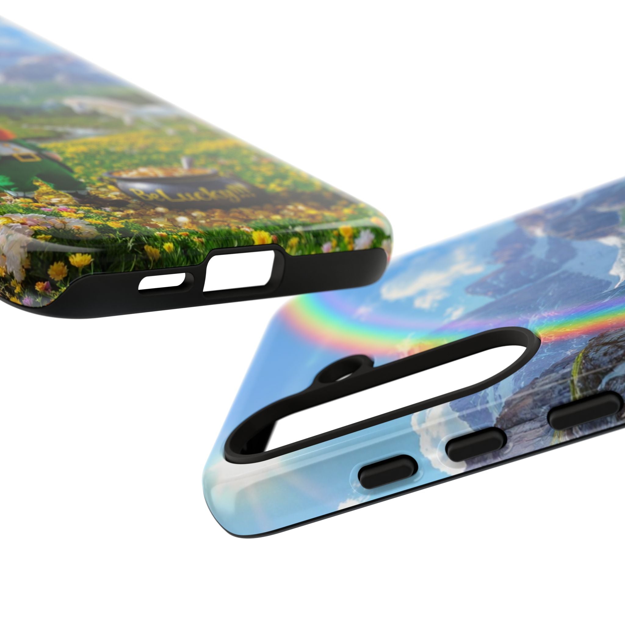 Lucky Leprechaun & Unicorn Phone Case — Rainbow Pot of Gold Protective Cover