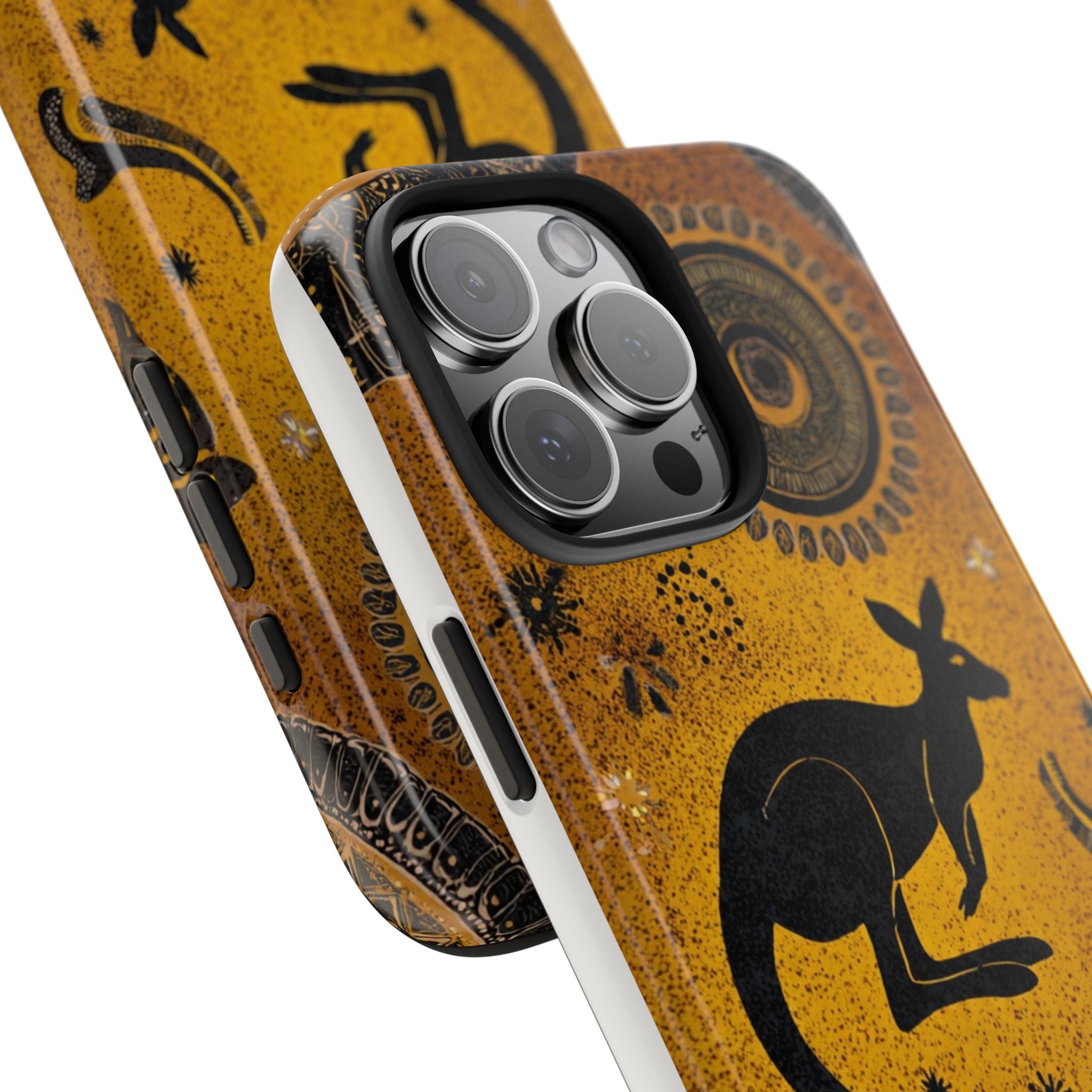 Kangaroo Boho Tough Phone Case — Australian Wildlife Protective Cover