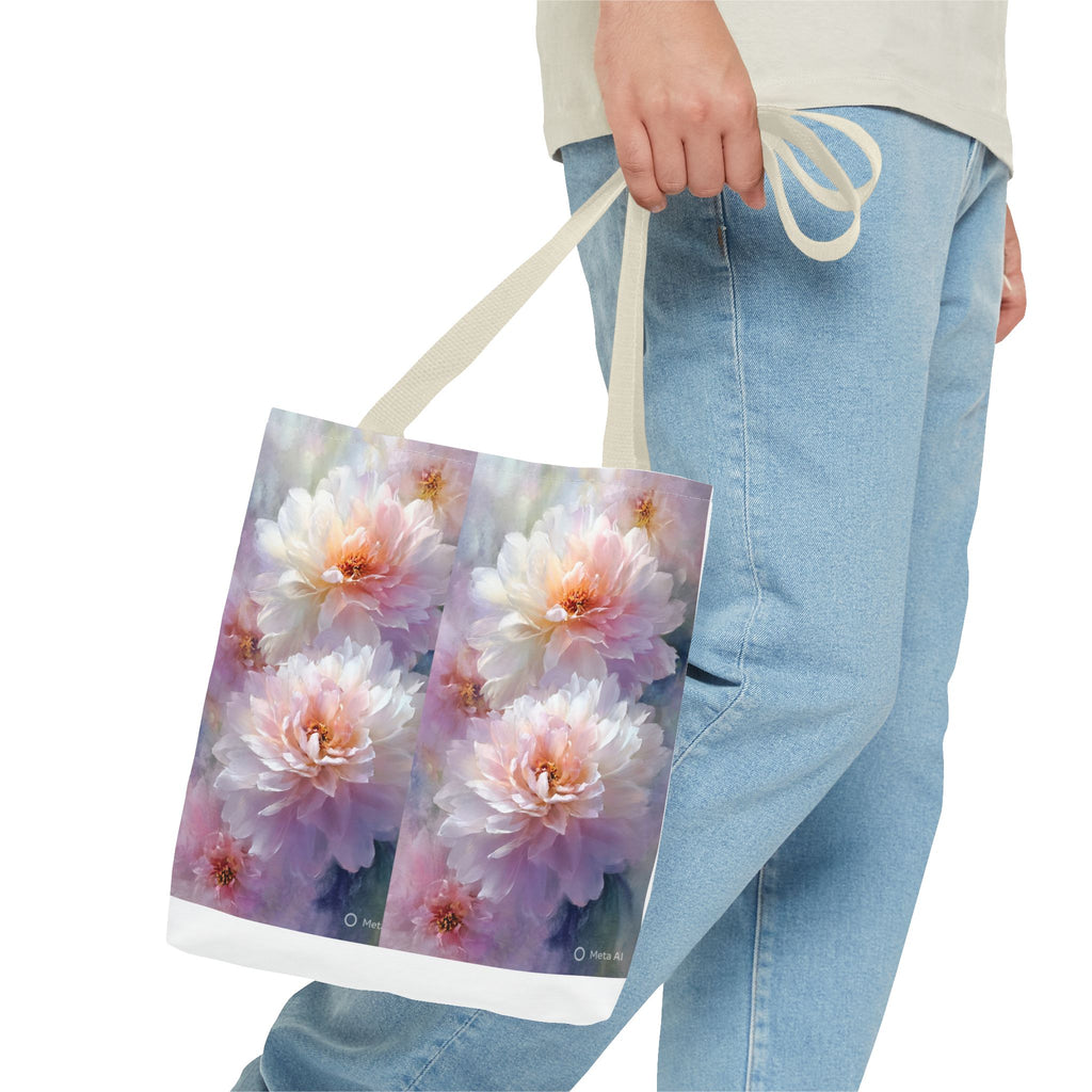 Floral Peony Tote Bag — Watercolor Pastel Bloom AOP Tote