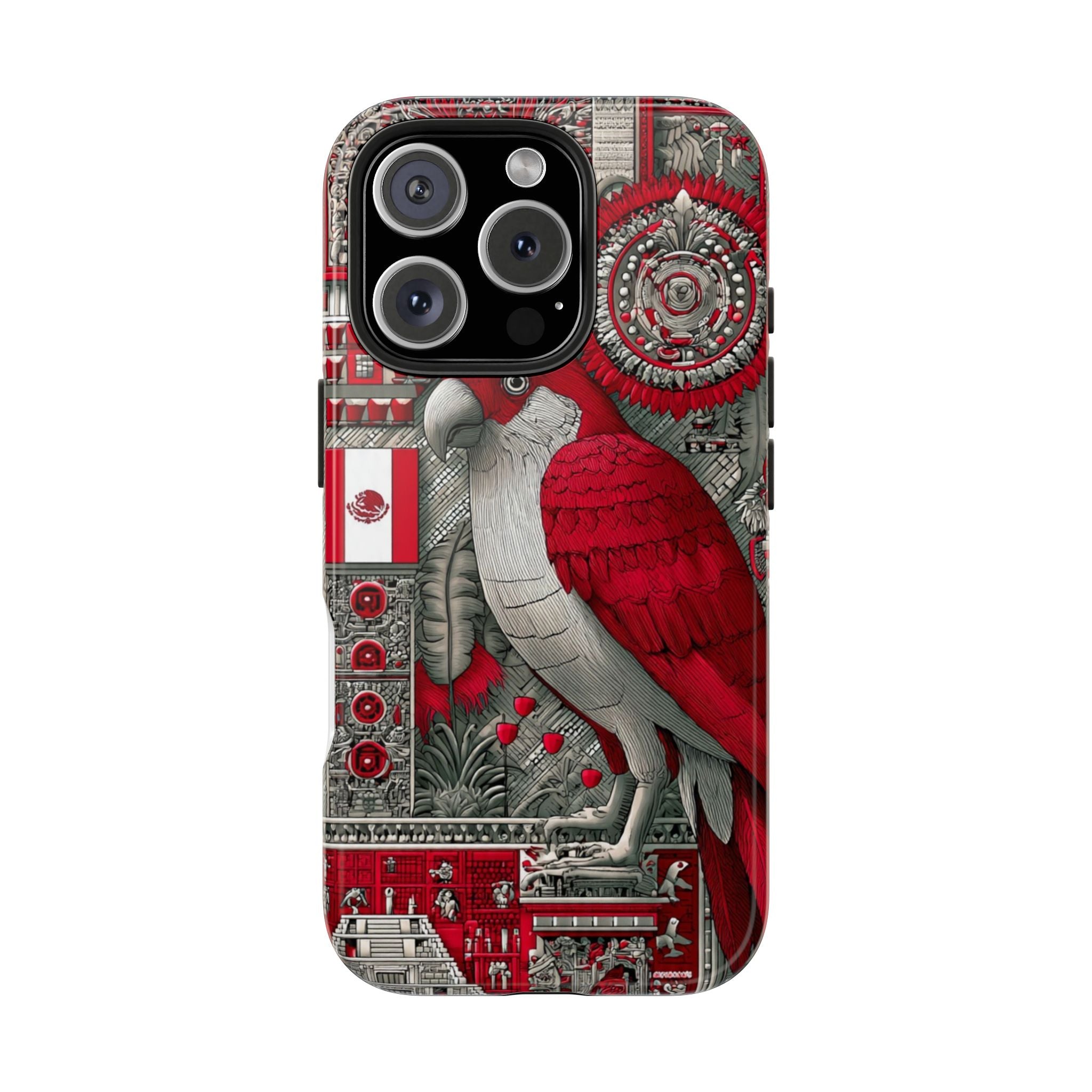 Tough Phone Case — Red Parrot Graphic Impact-Resistant Phone Cover