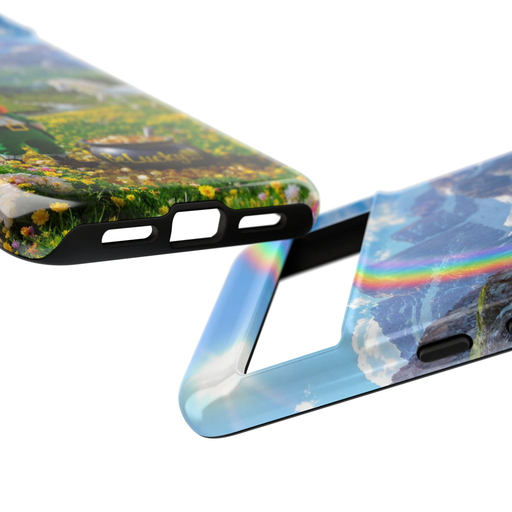Lucky Leprechaun & Unicorn Phone Case — Rainbow Pot of Gold Protective Cover