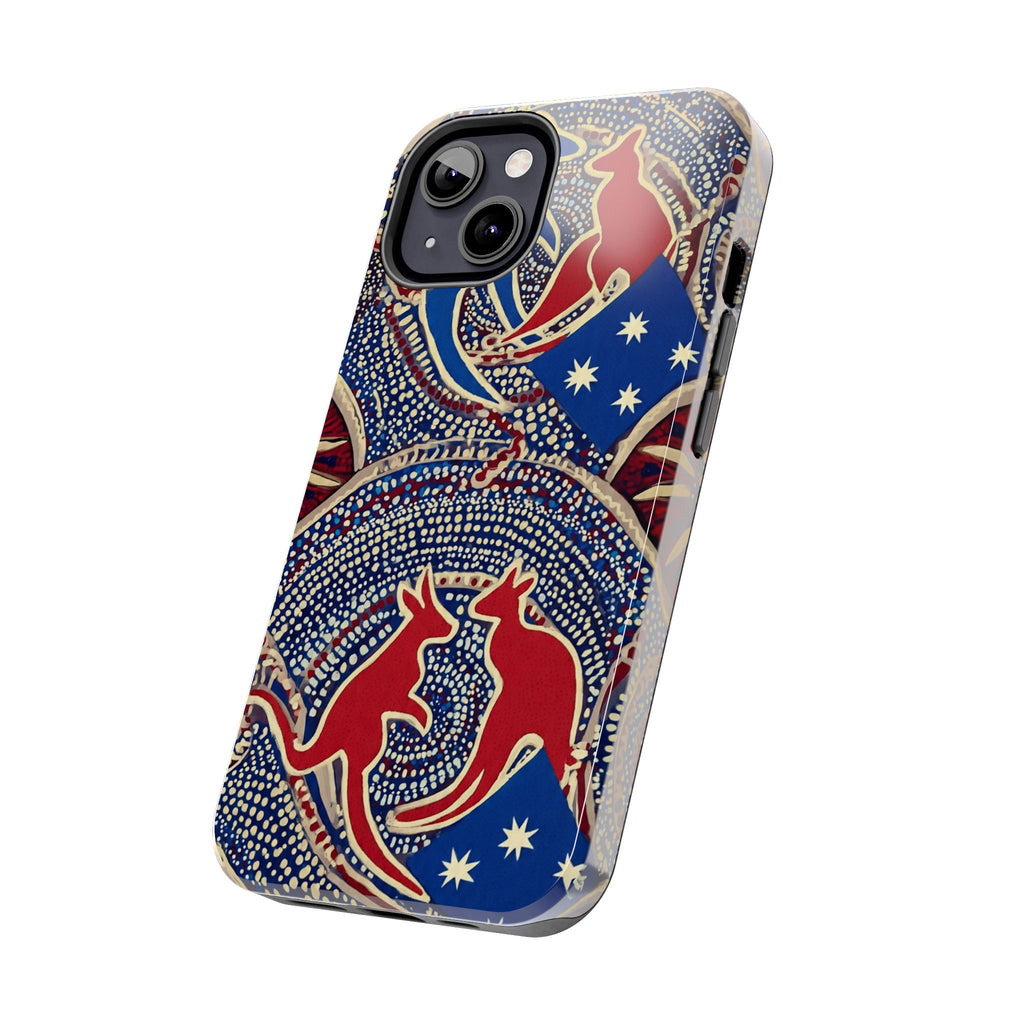 Australian Aboriginal Style Kangaroo Tough Phone Case — Patriotic Dot Art Phone Cover