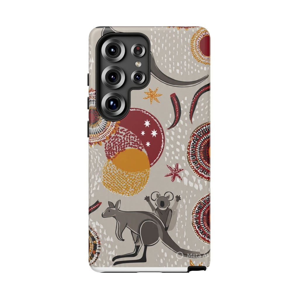 Kangaroo & Koala Aboriginal Dot Art Phone Case – Protective Tough Case