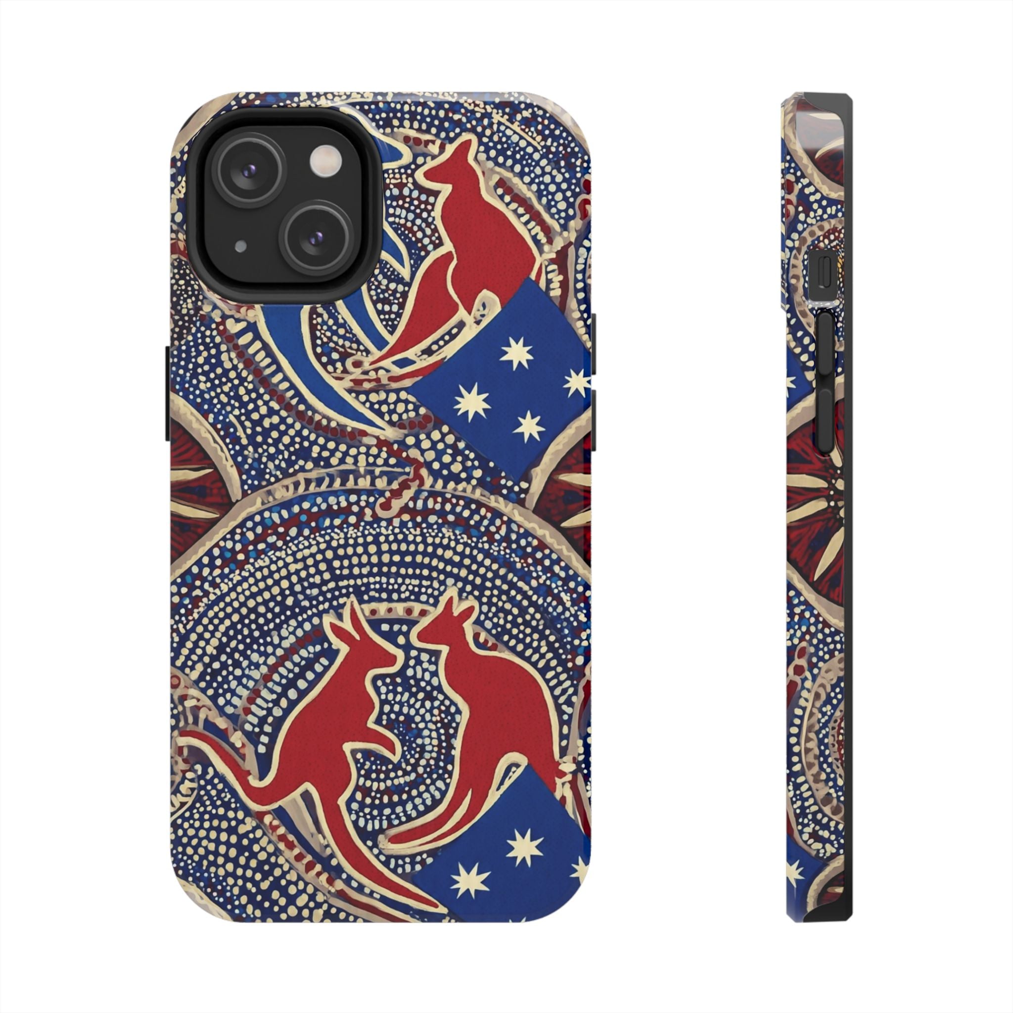 Australian Aboriginal Style Kangaroo Tough Phone Case — Patriotic Dot Art Phone Cover