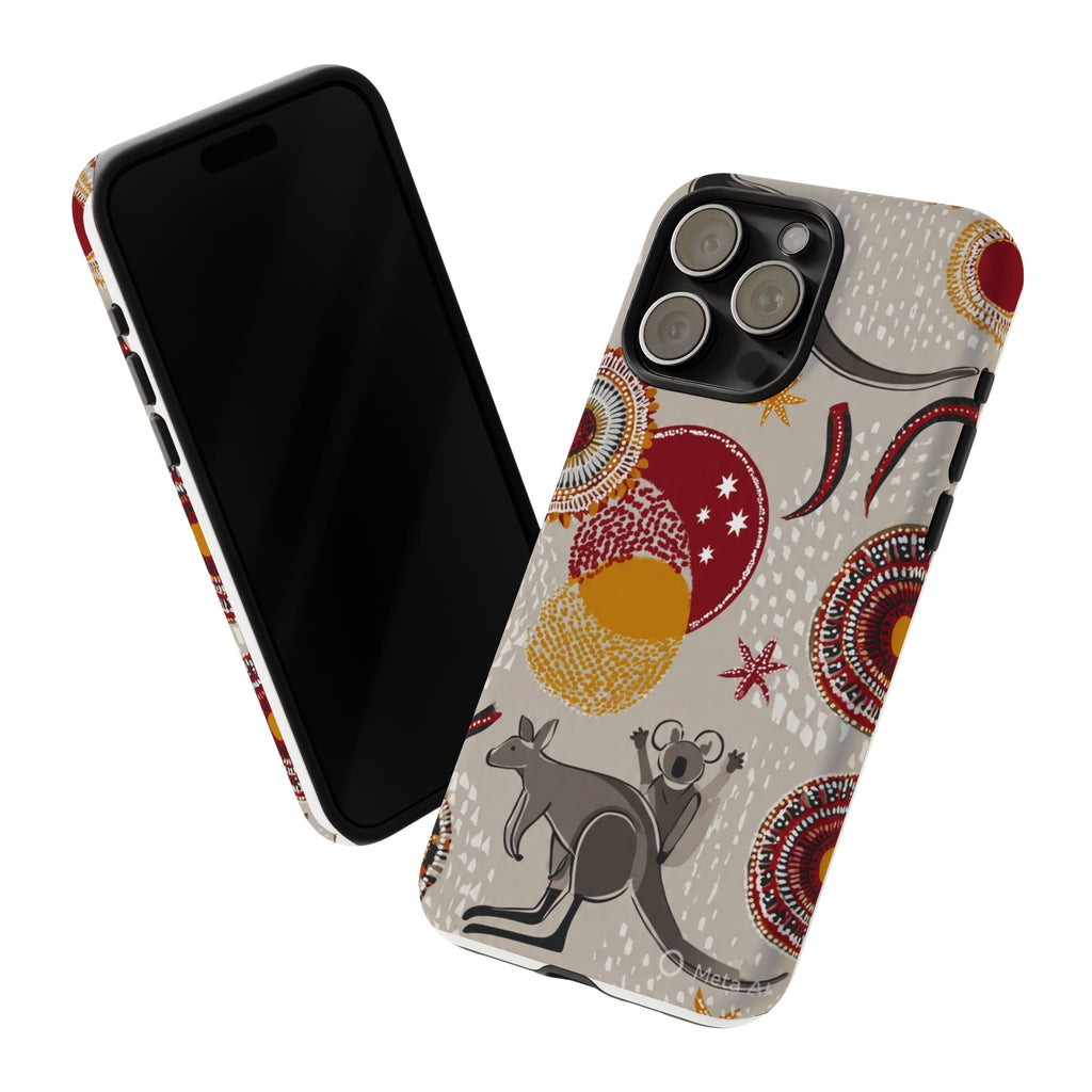 Kangaroo & Koala Aboriginal Dot Art Phone Case – Protective Tough Case