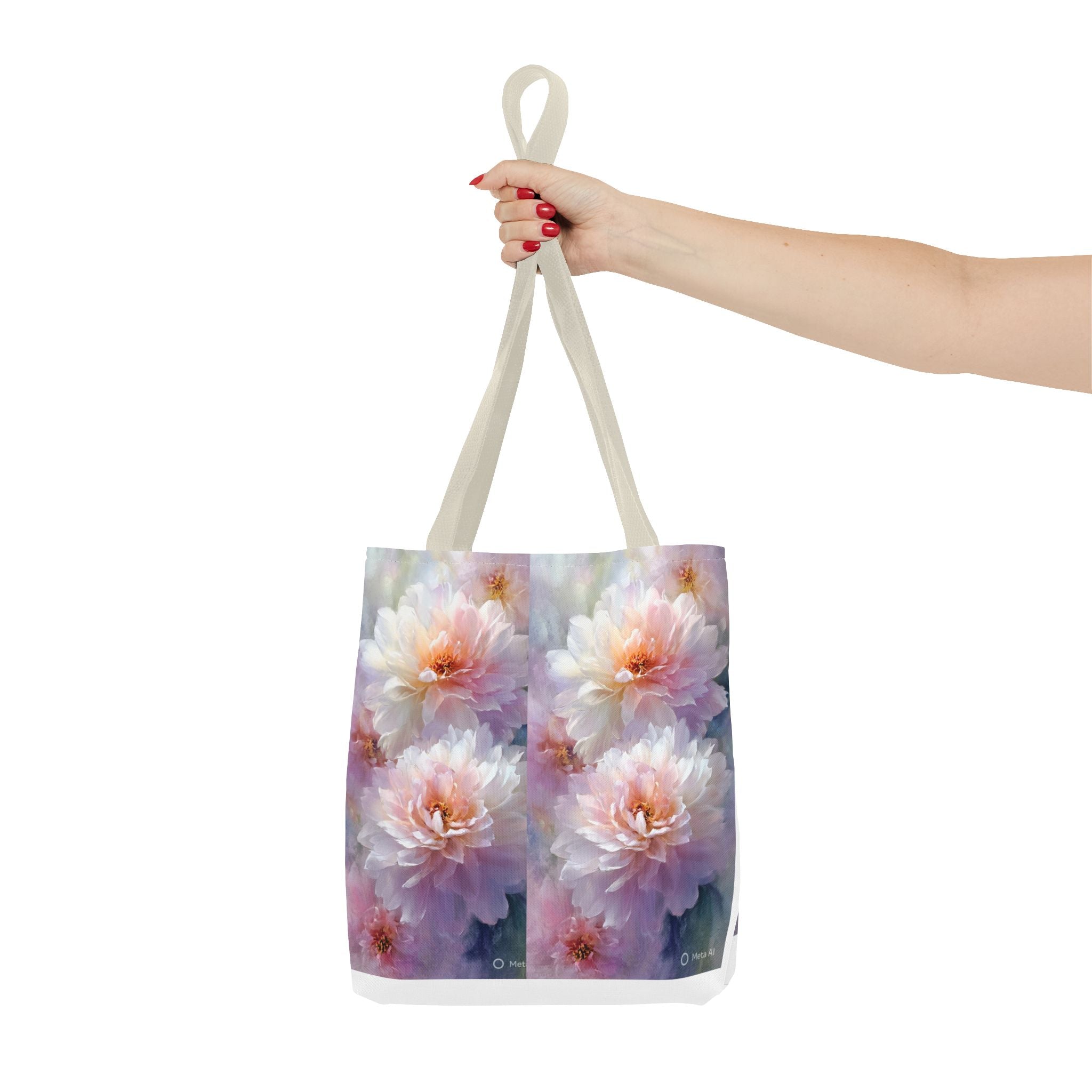 Floral Peony Tote Bag — Watercolor Pastel Bloom AOP Tote