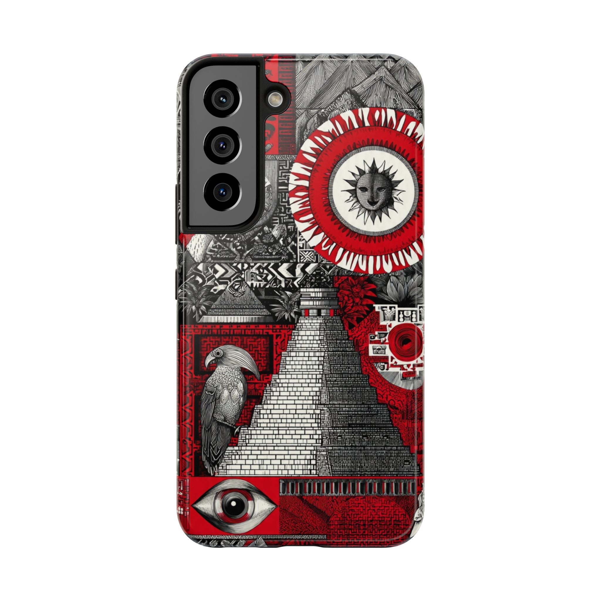 Tough Phone Case — Red Inca Pyramid Collage (Sun & Raven)
