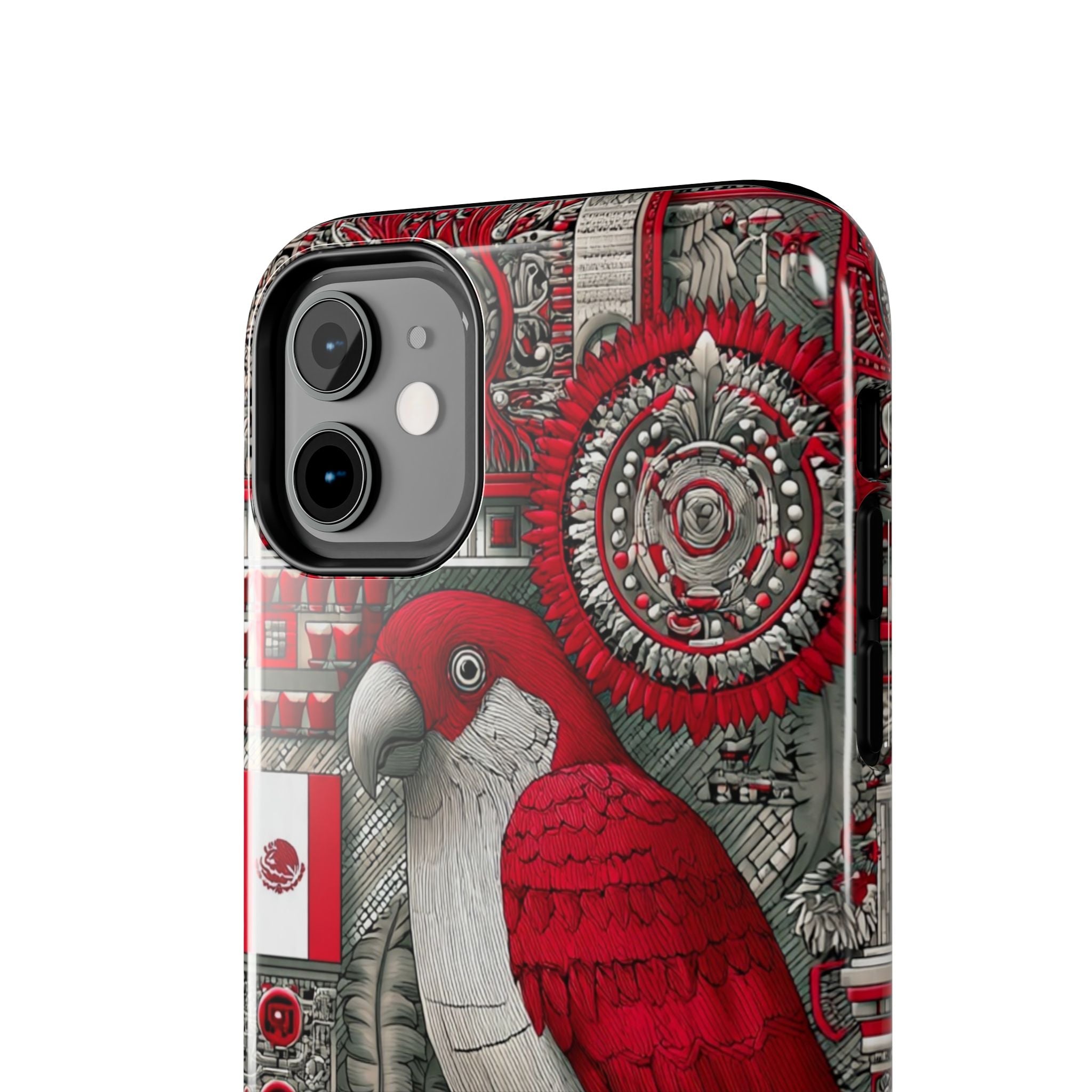 Tough Phone Case — Red Parrot Graphic Impact-Resistant Phone Cover