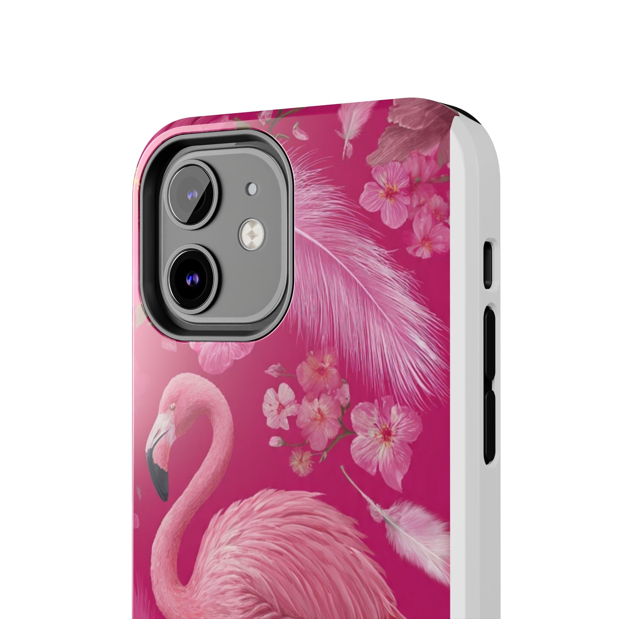 Flamingo Floral Tough Phone Case — Pink Tropical Feather Design
