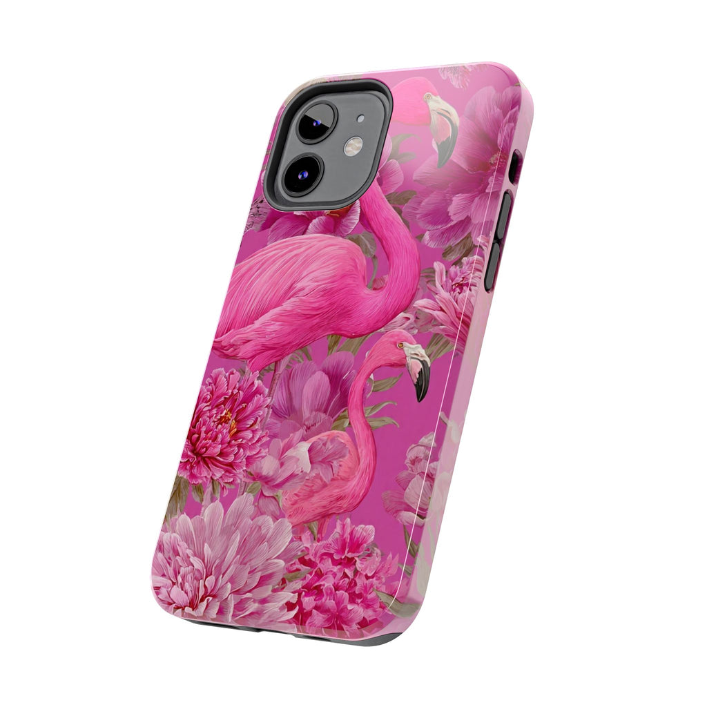 Pink Flamingo Floral Tough Phone Case — Protective iPhone Cover