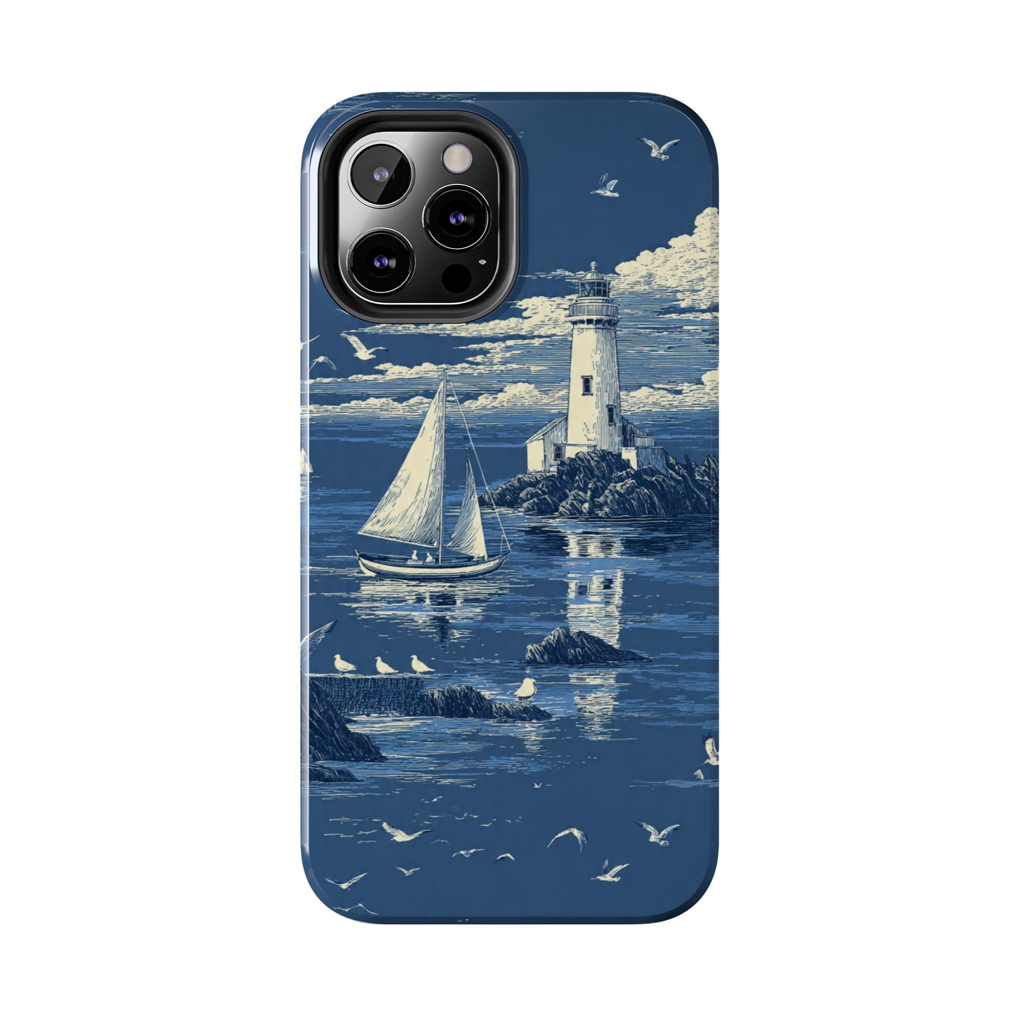 Swan Lake Tough Phone Case — Blue Vintage Swan Design, Durable Protective Cover