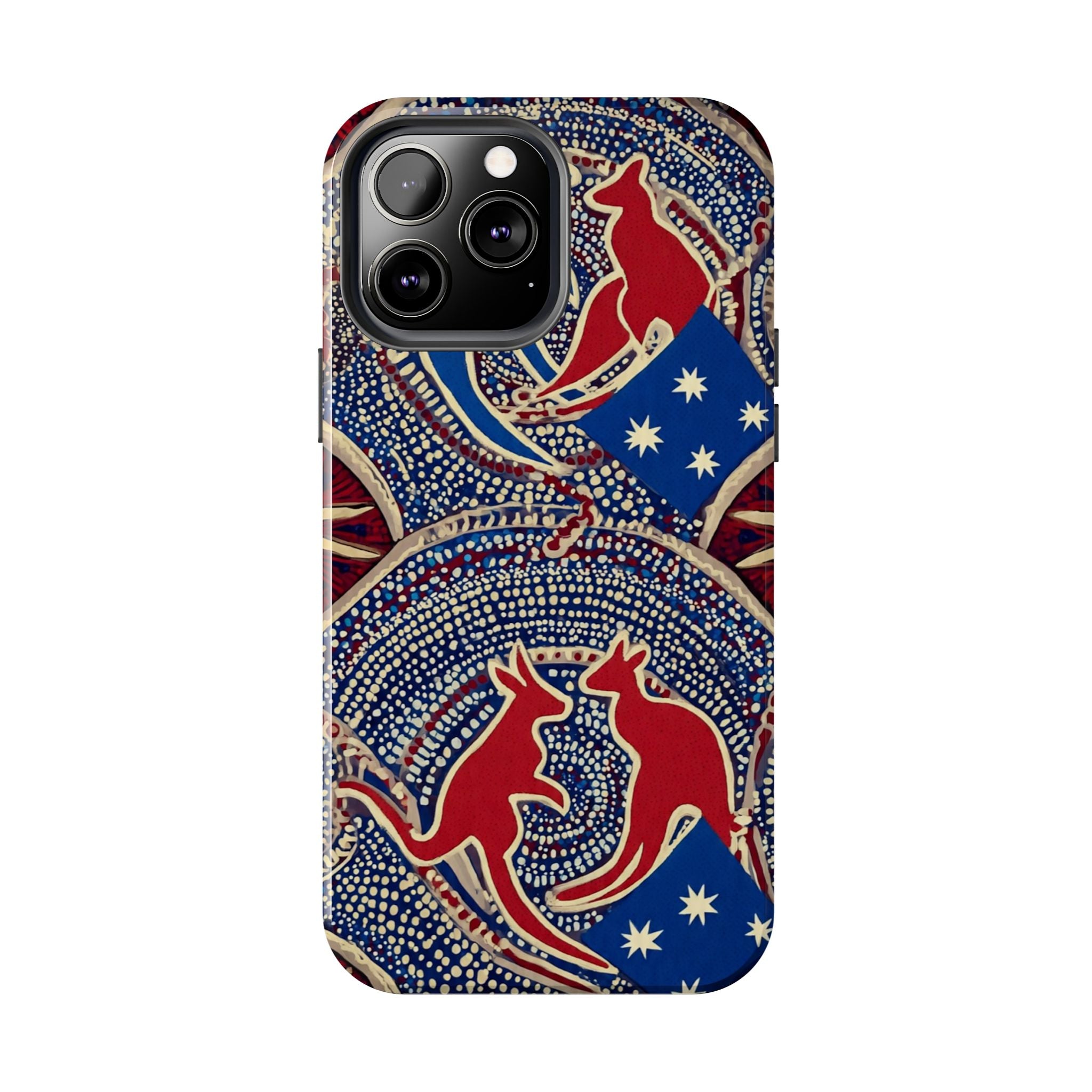 Australian Aboriginal Style Kangaroo Tough Phone Case — Patriotic Dot Art Phone Cover