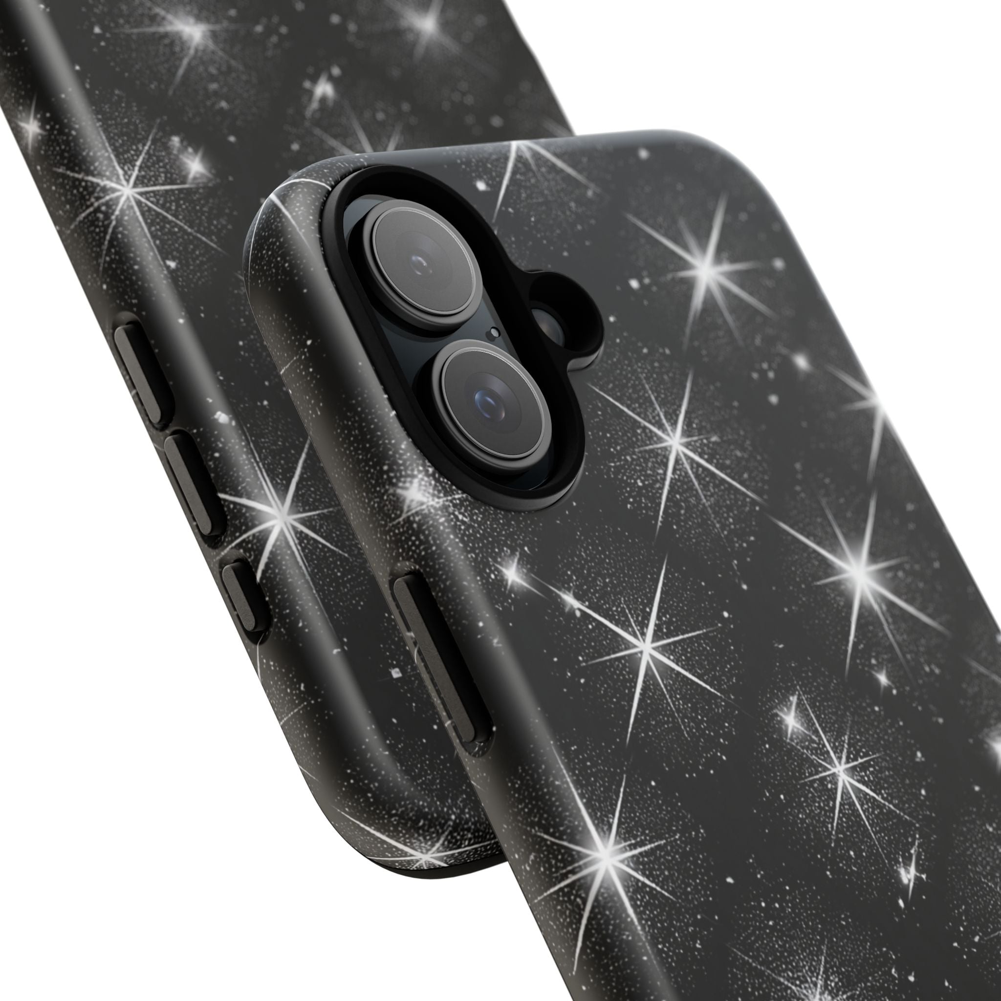 Galaxy Sparkle Tough Phone Case — Black Starfield Protective Cover