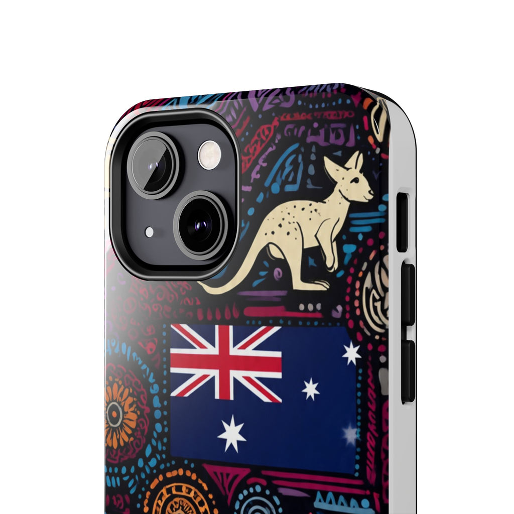 Australian Kangaroo Indigenous Pattern Phone Case — Tough Protective Cover