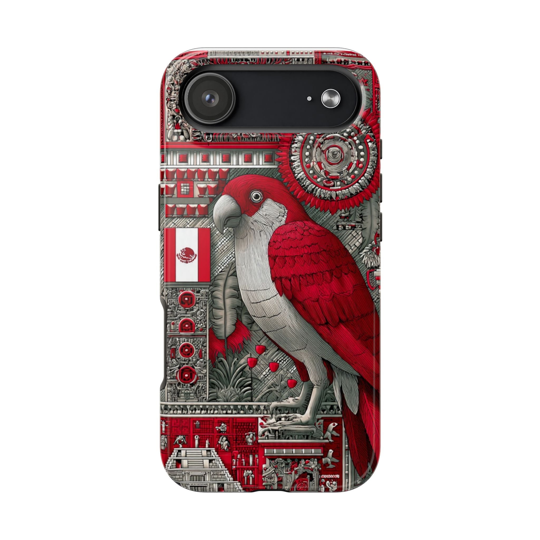 Tough Phone Case — Red Parrot Graphic Impact-Resistant Phone Cover