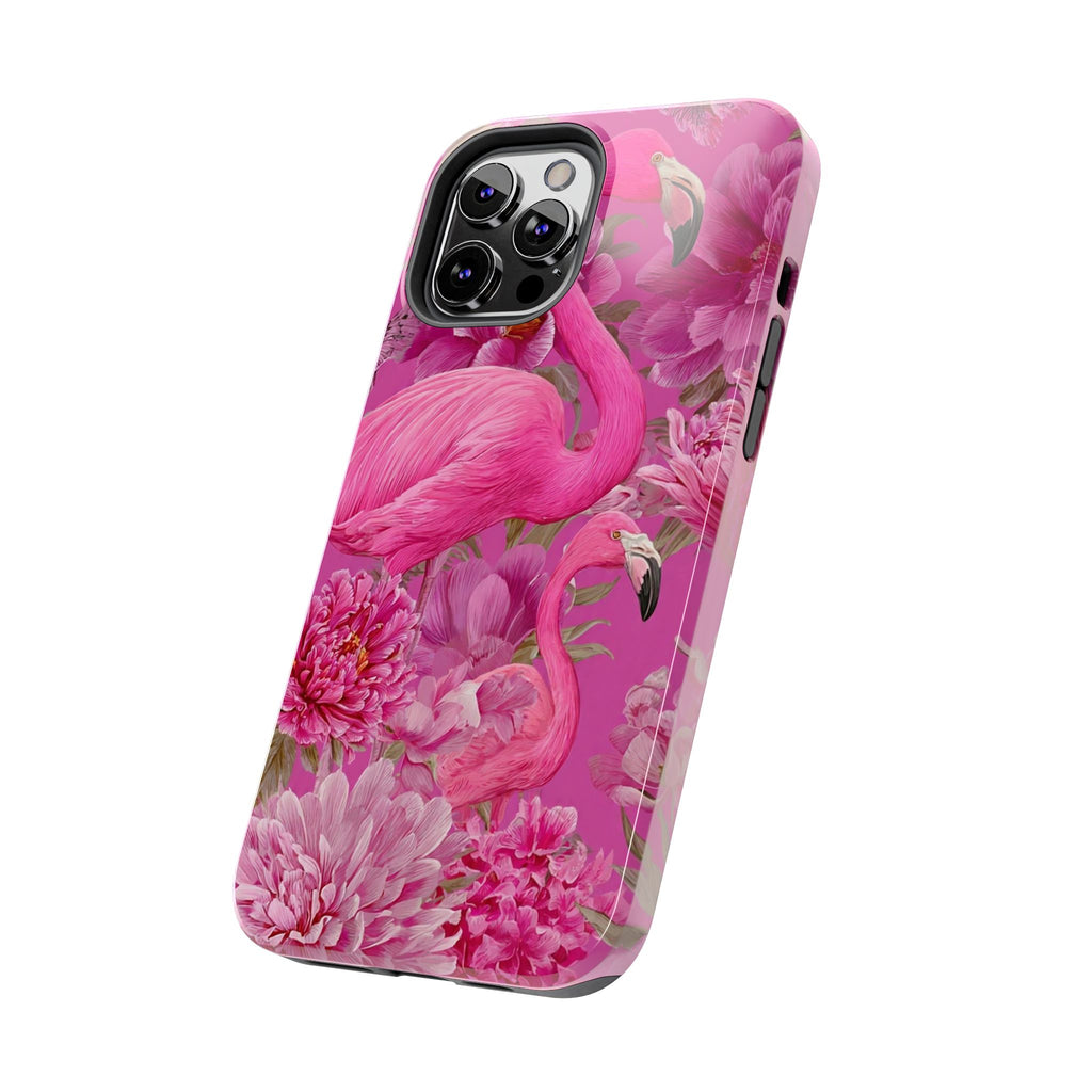 Pink Flamingo Floral Tough Phone Case — Protective iPhone Cover