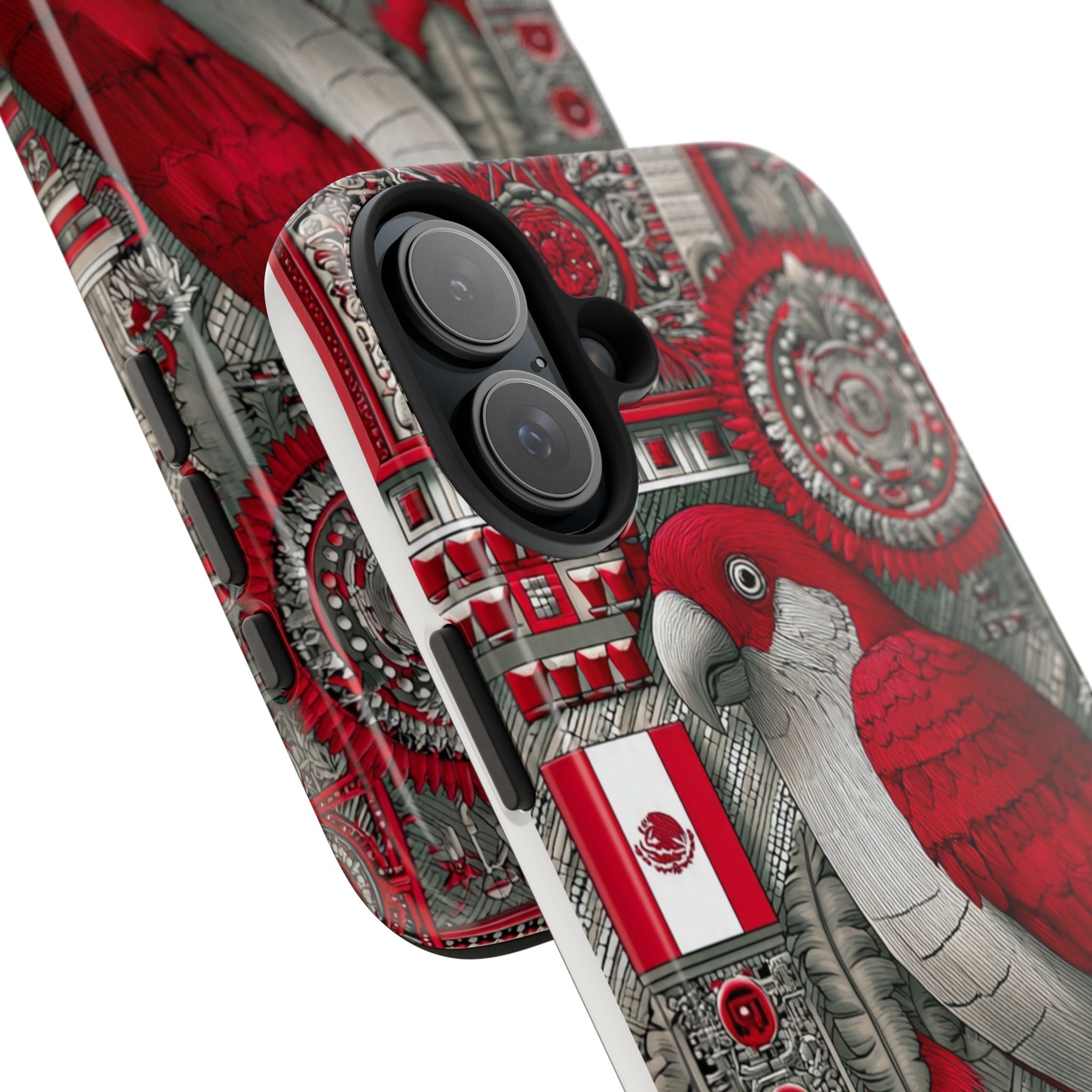 Tough Phone Case — Red Parrot Graphic Impact-Resistant Phone Cover