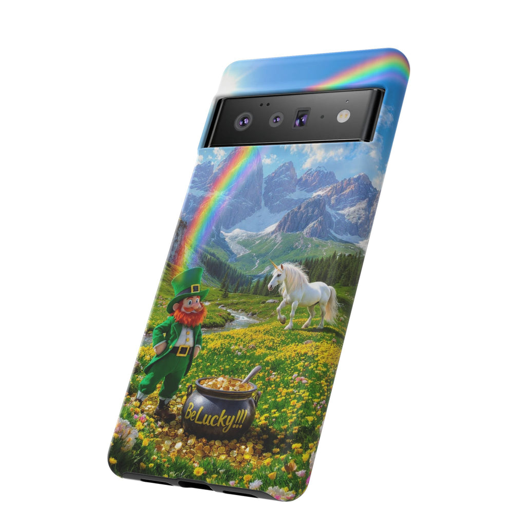 Lucky Leprechaun & Unicorn Phone Case — Rainbow Pot of Gold Protective Cover