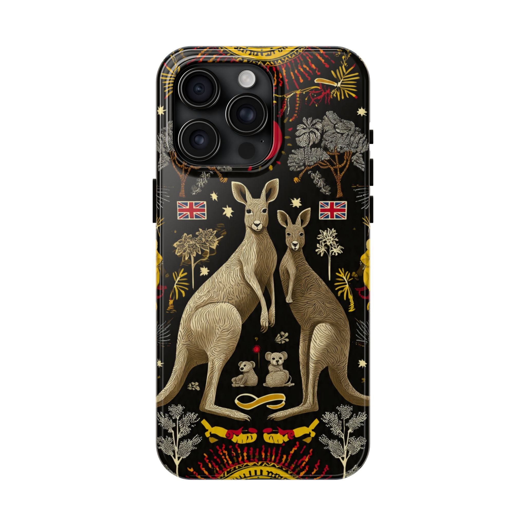 Australian Kangaroo Crest Tough Phone Case — Vintage Coat-of-Arms Design