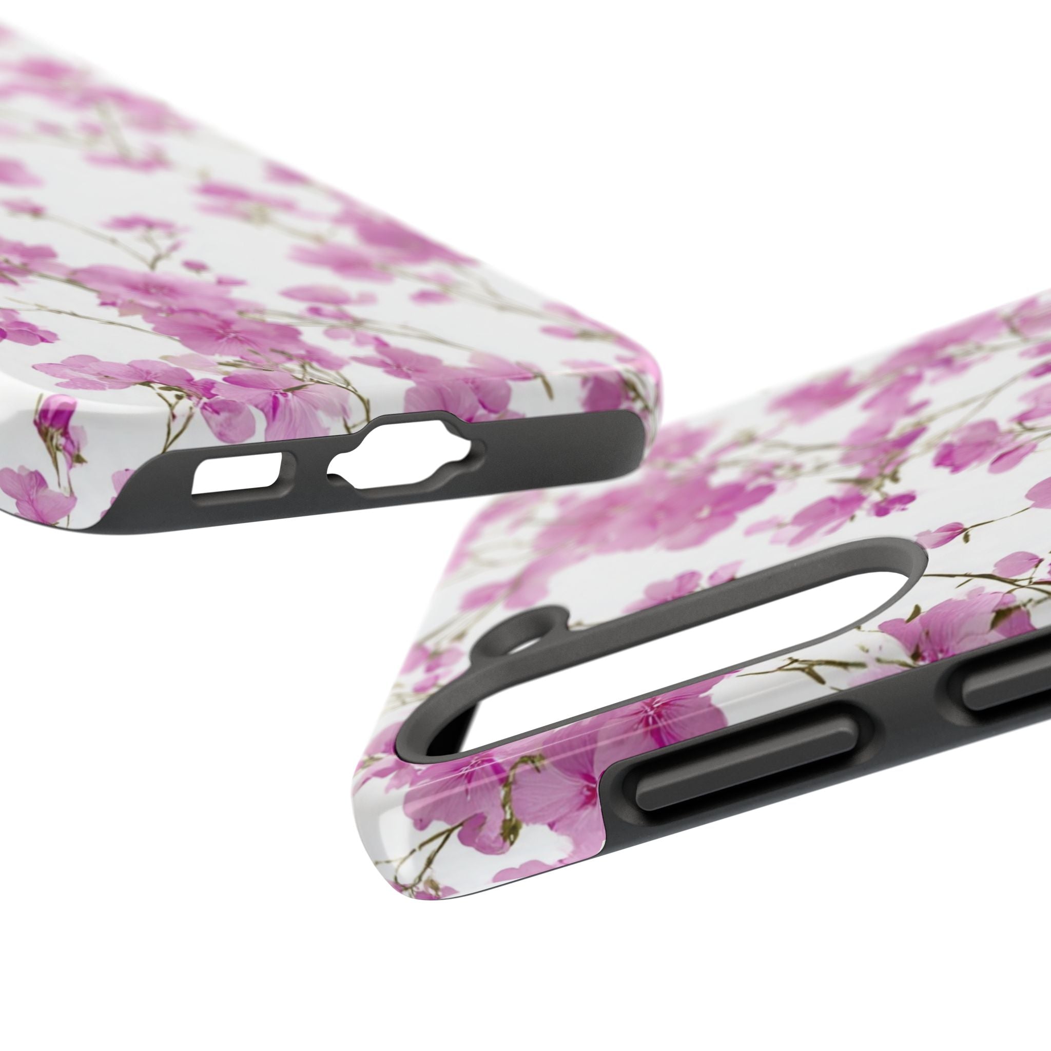 Floral Pink Blossoms Tough Phone Case — Durable Protective Phone Cover with Watercolor Cherry Blossom Design