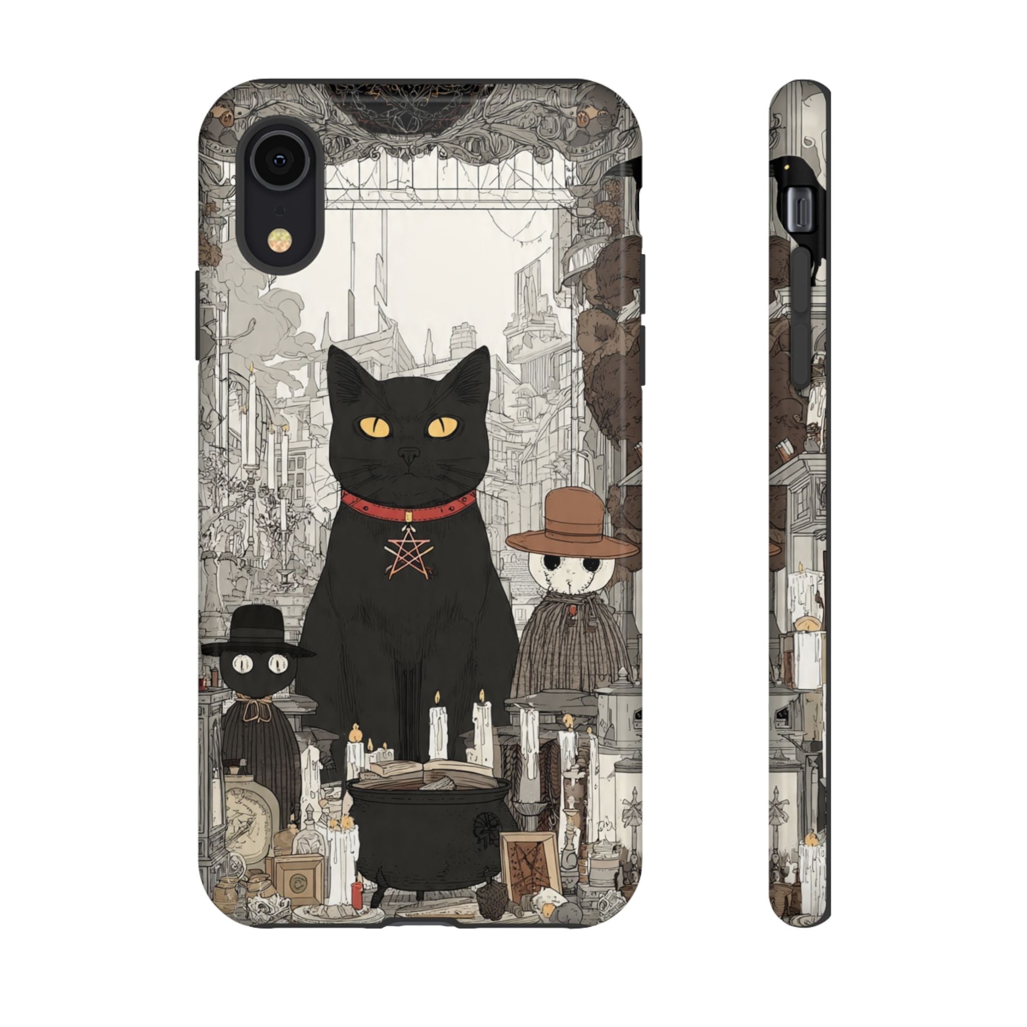 Witchy Black Cat Phone Case — Mystic Altar iPhone Cover