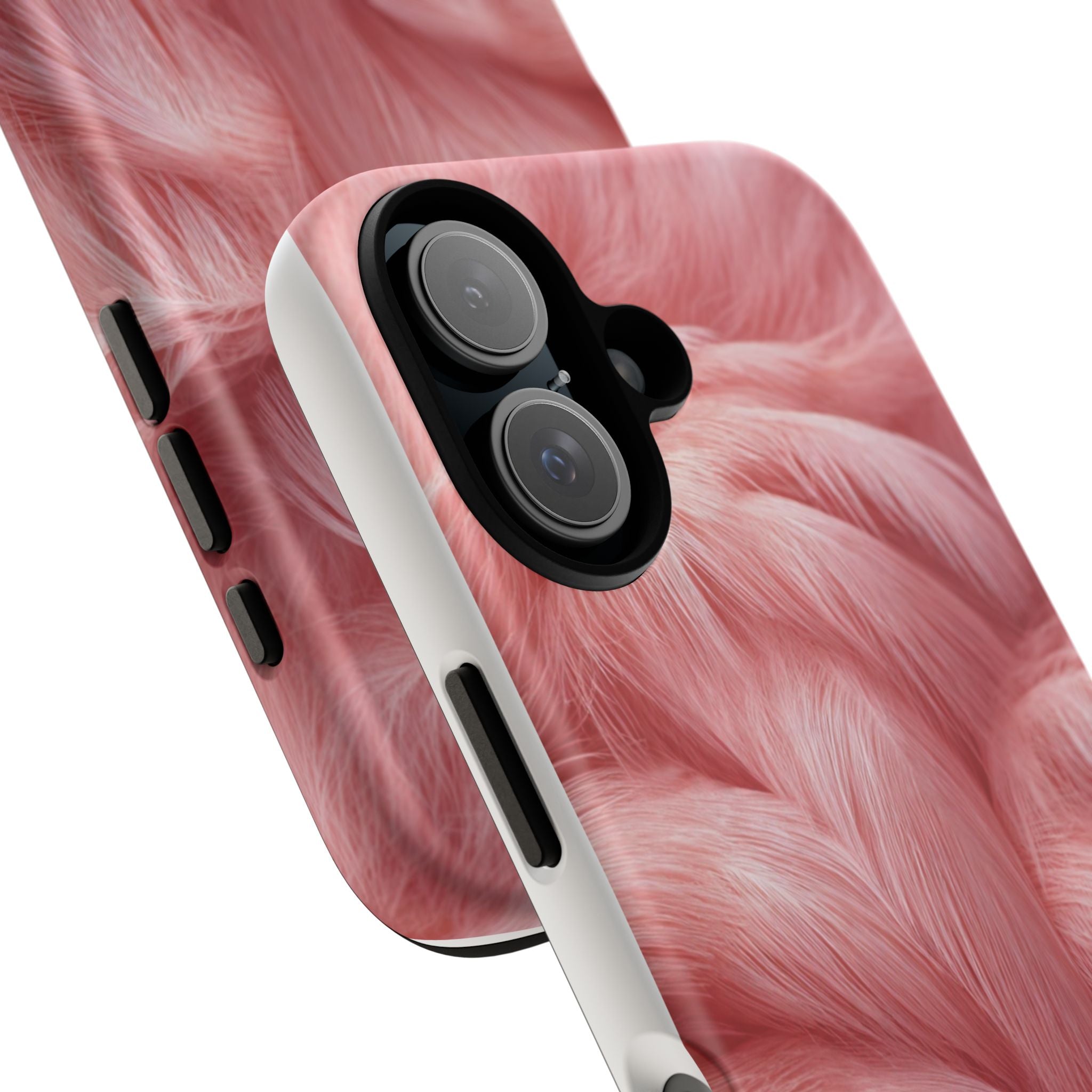 Phone Case — Pink Flamingo Fur Texture Tough Protective Case