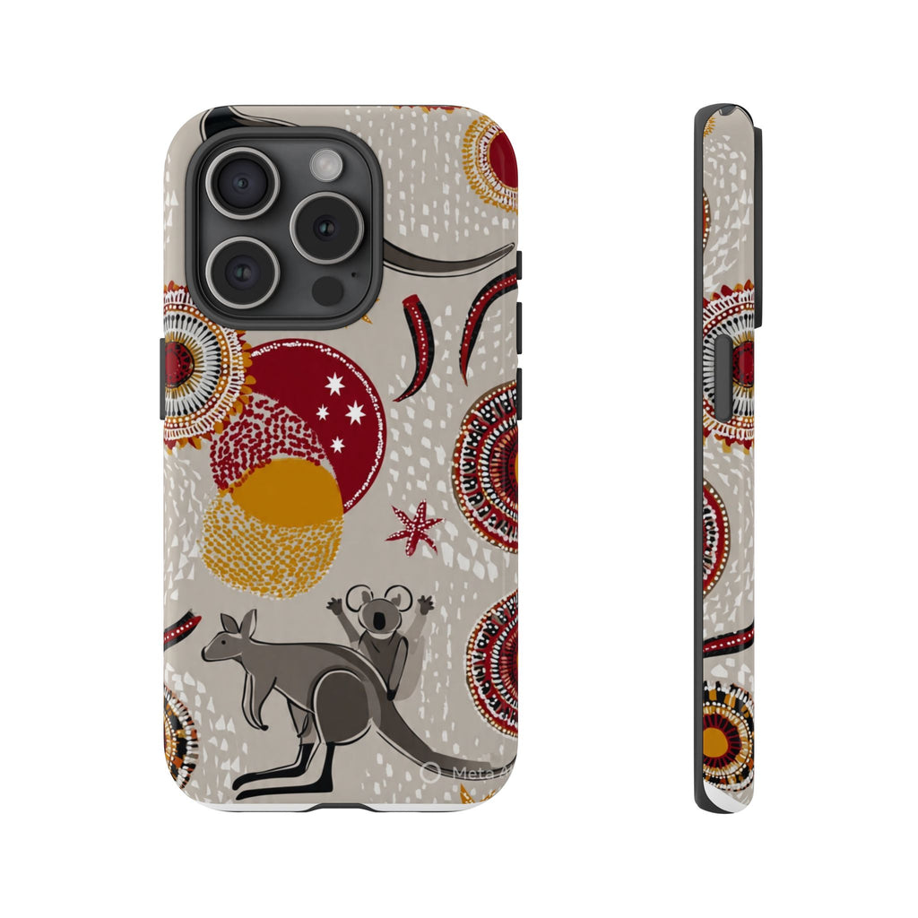 Kangaroo & Koala Aboriginal Dot Art Phone Case – Protective Tough Case